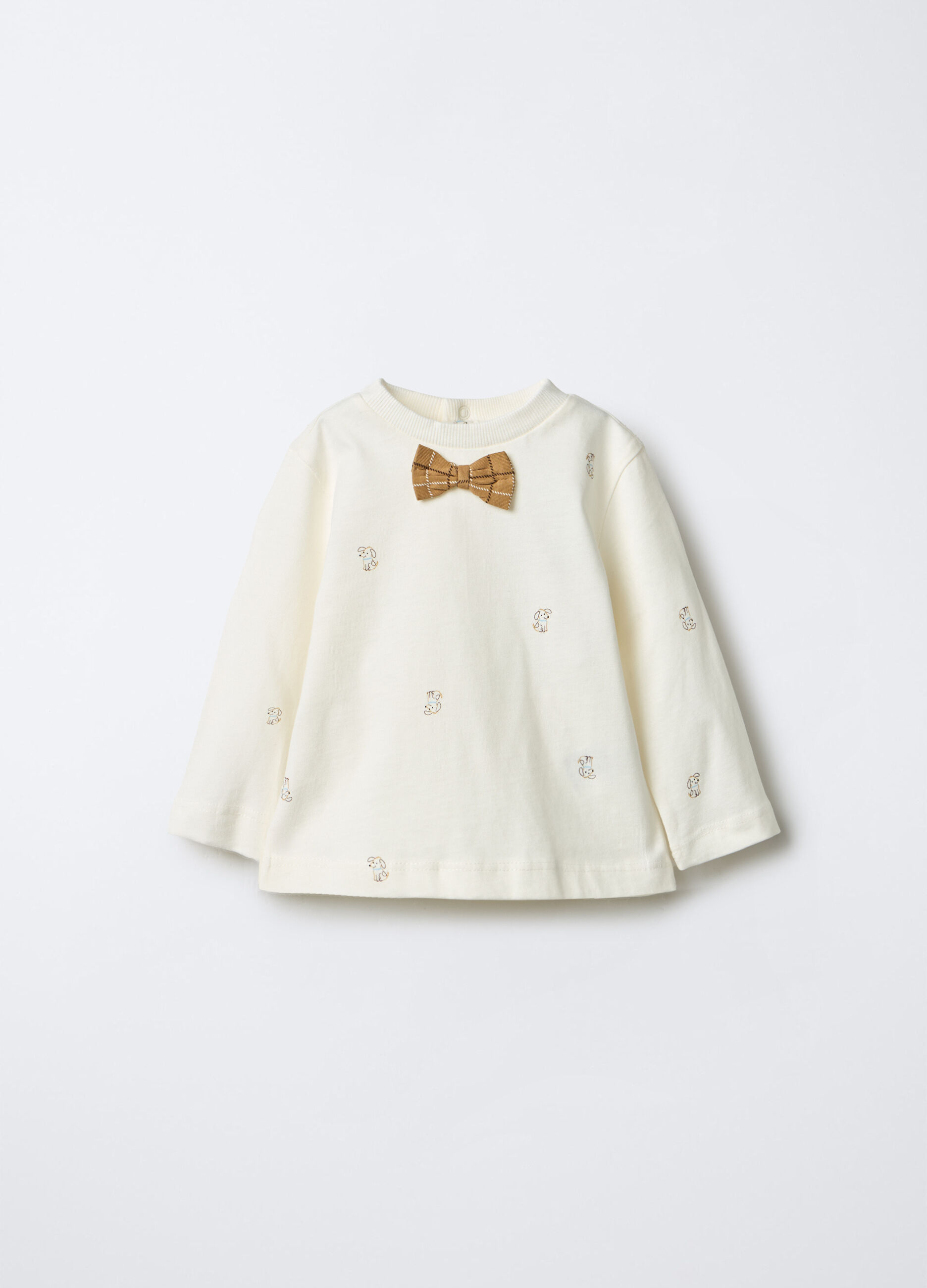 T-shirt girocollo in jersey di puro cotone bimbo_0