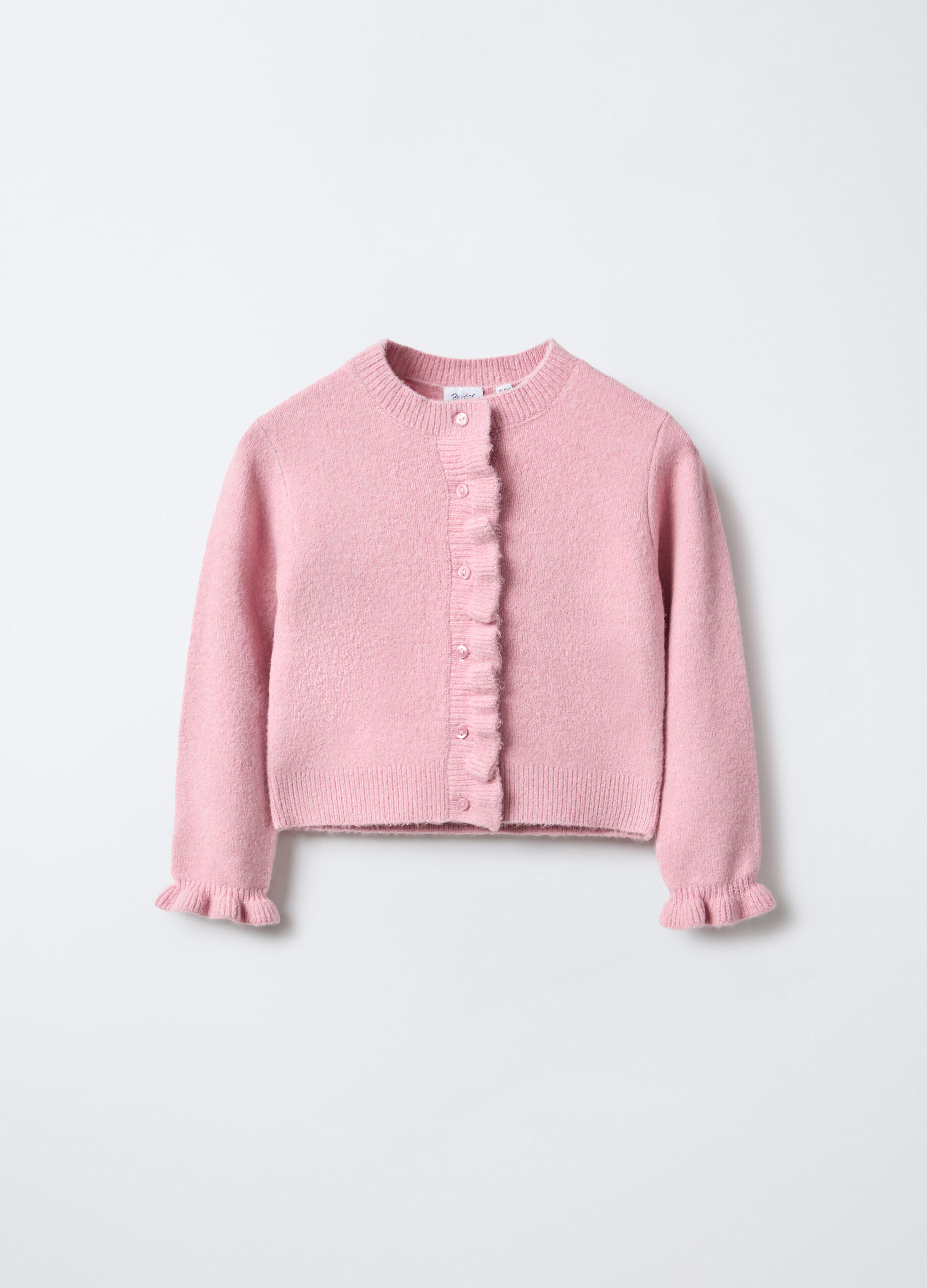 Cardigan girocollo misto lana bambina_0