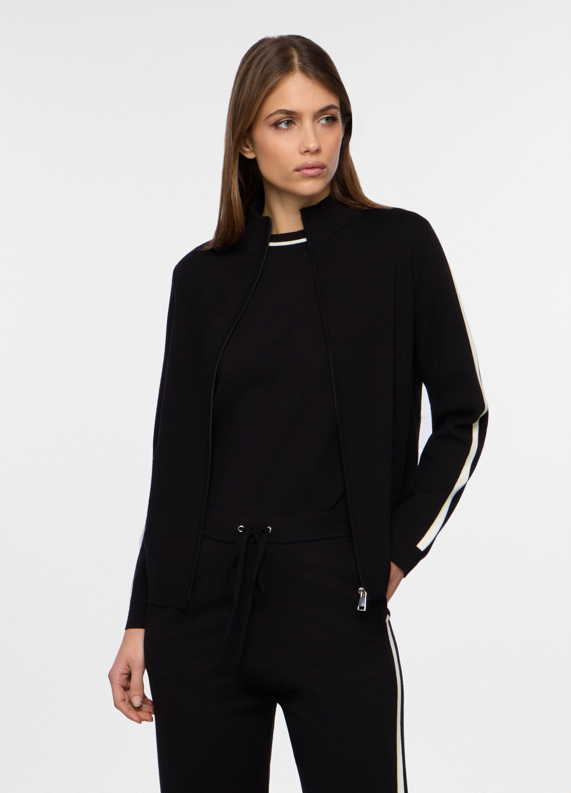 Giacca in punto Milano stretch donna_0