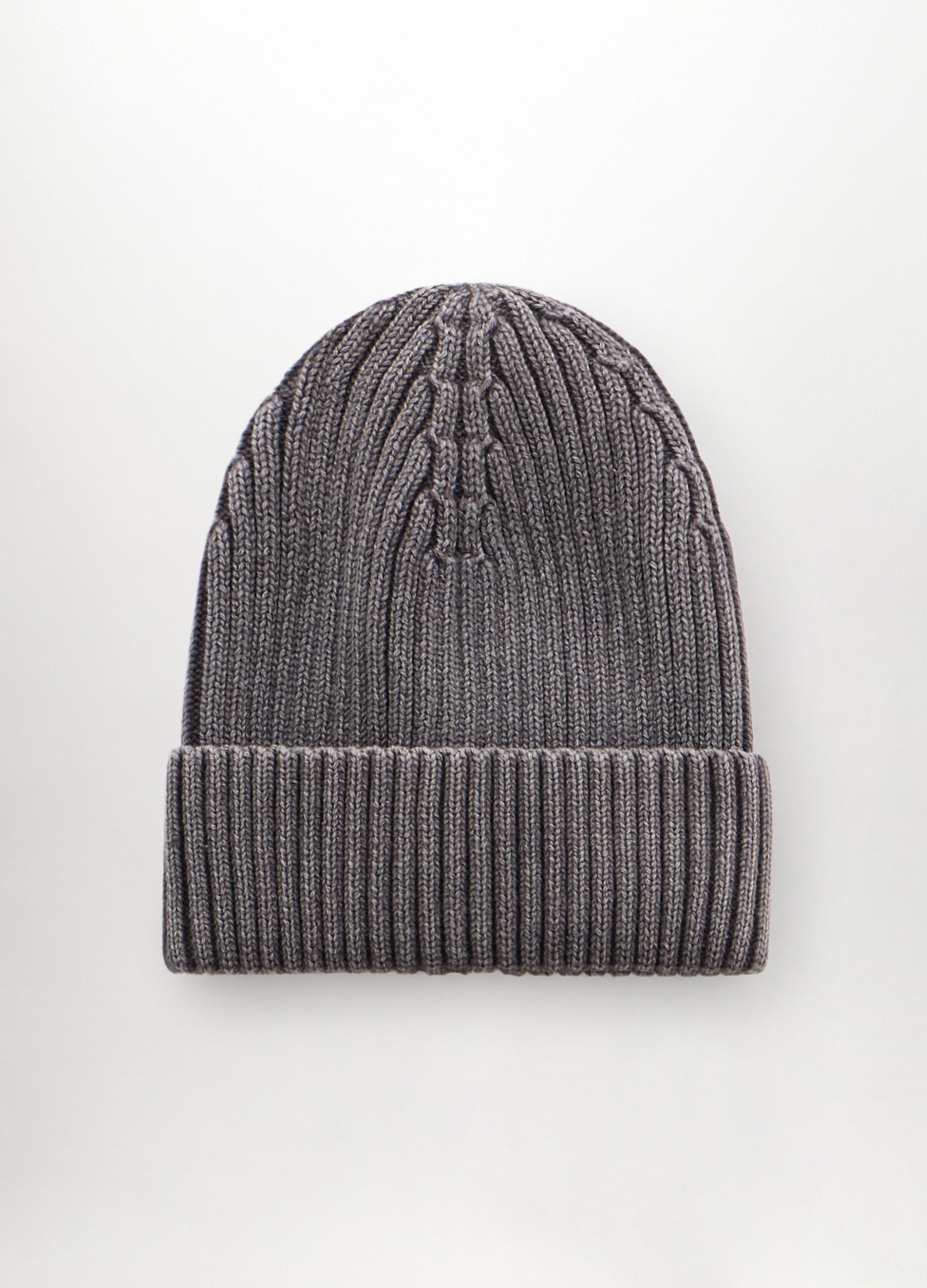 Berretto a coste in puro cotone uomo_0