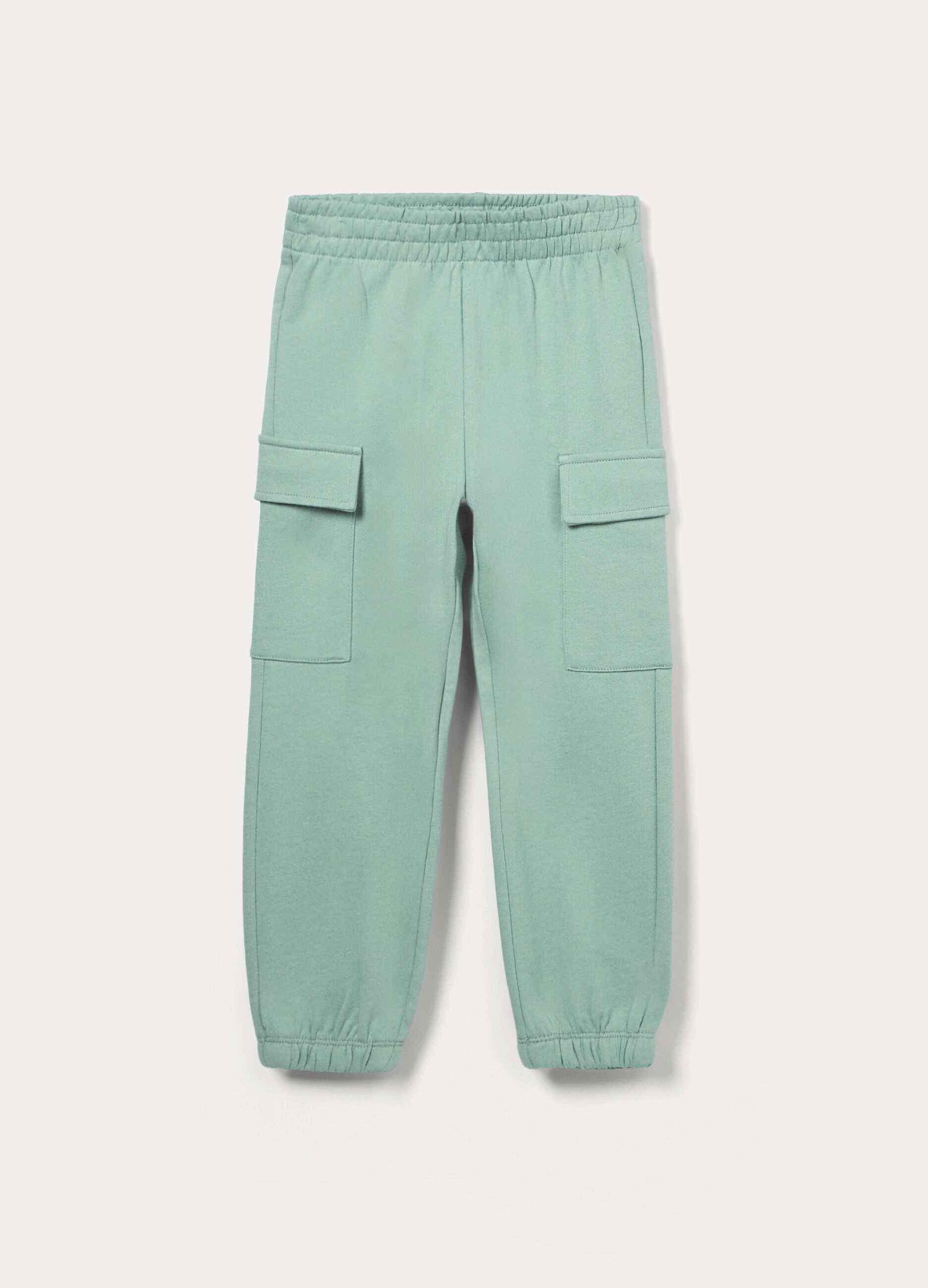Jogger cargo in french terry di puro cotone bambina_0