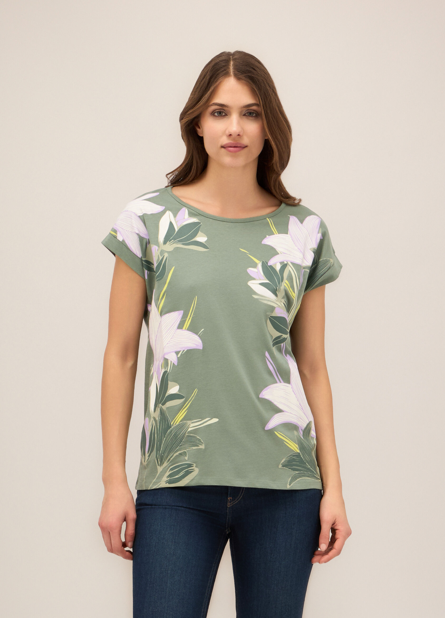 T-shirt in puro cotone donna_0