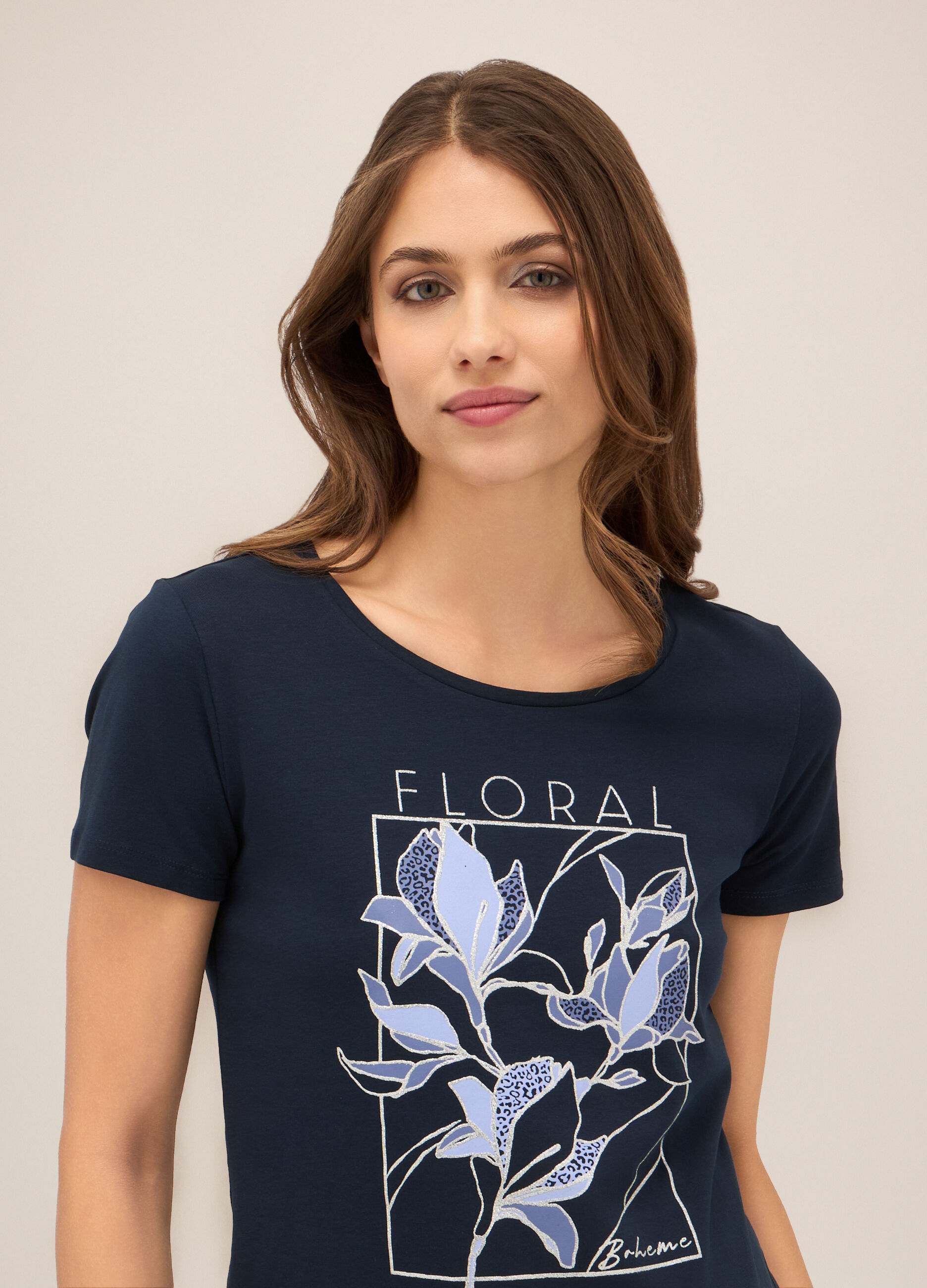 T-shirt in cotone stretch donna_2
