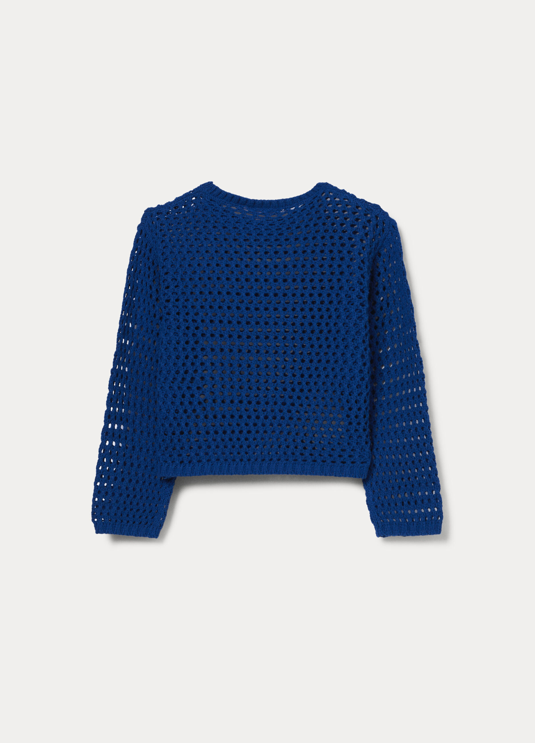 Maglia girocollo operata misto cotone ragazza_1