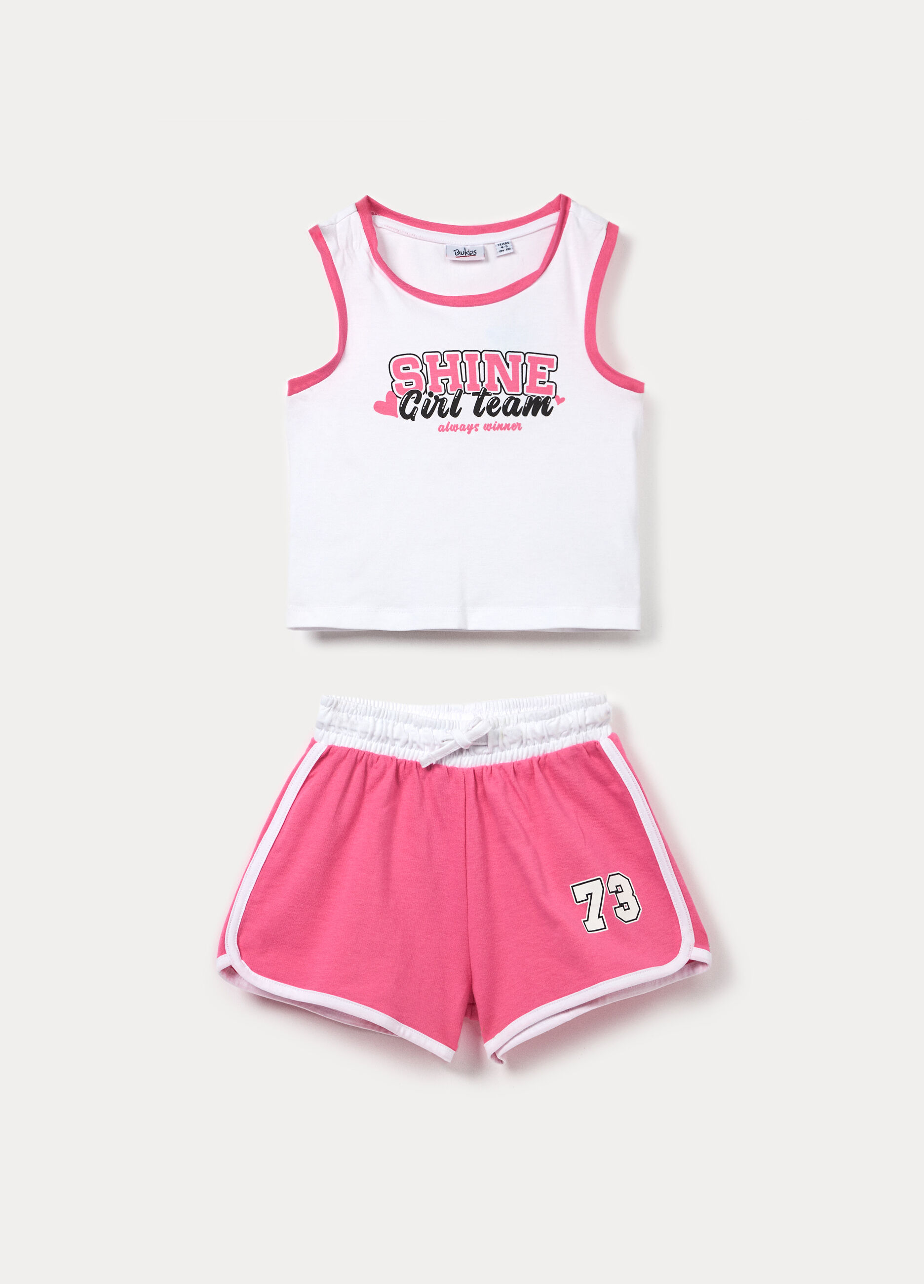 Jogging set in jersey di cotone stretch bambina_0
