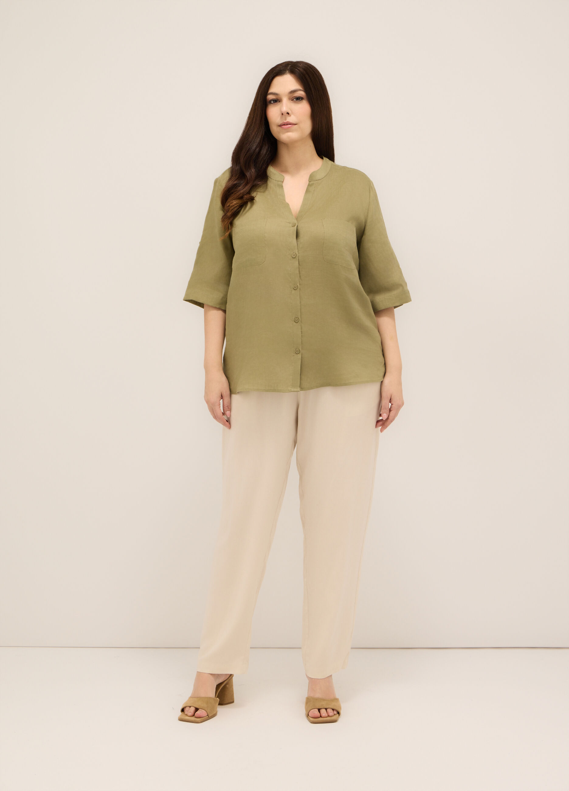 Pantaloni in pura viscosa donna curvy_0