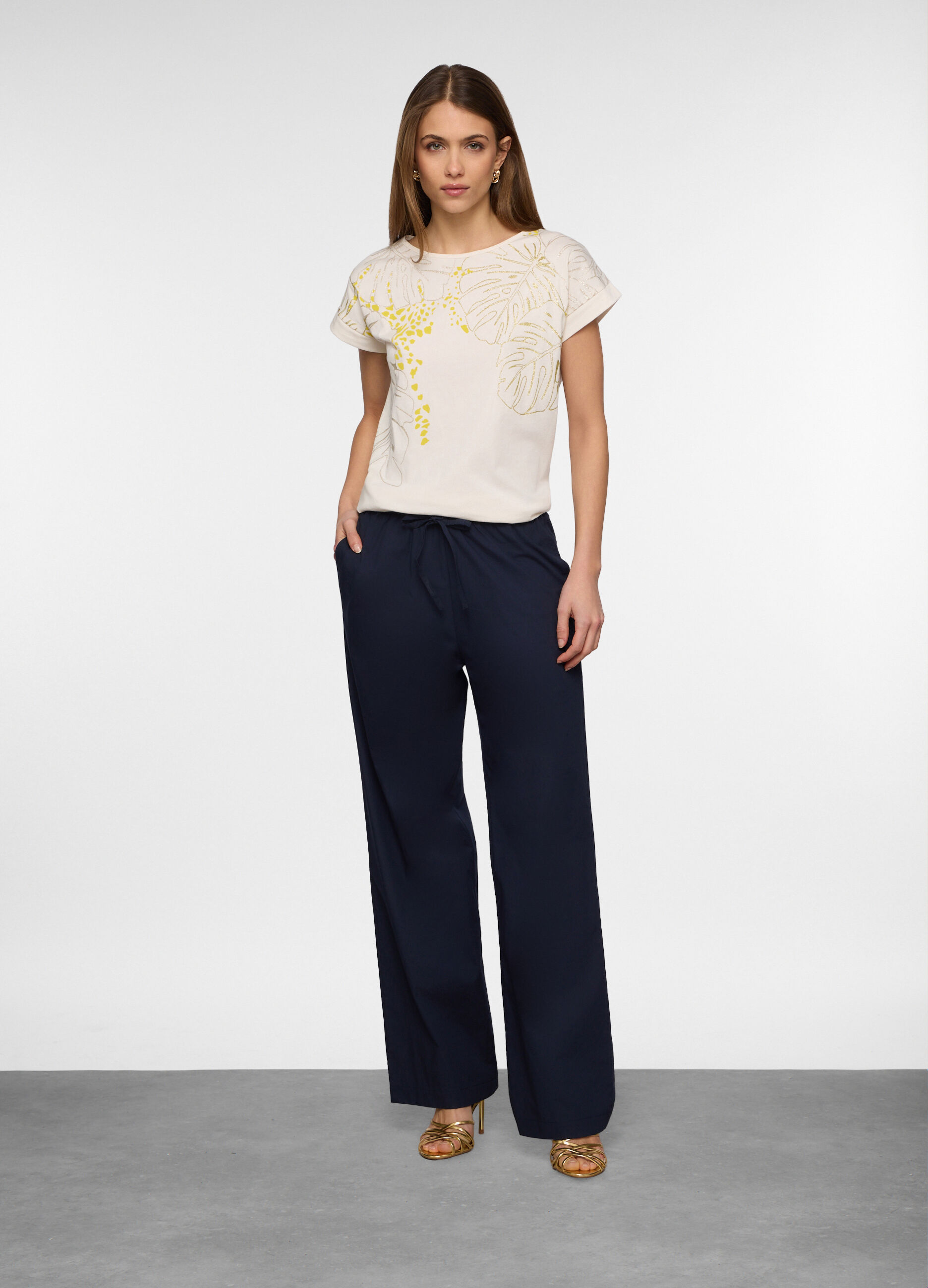 Pantaloni in popeline di puro cotone donna
