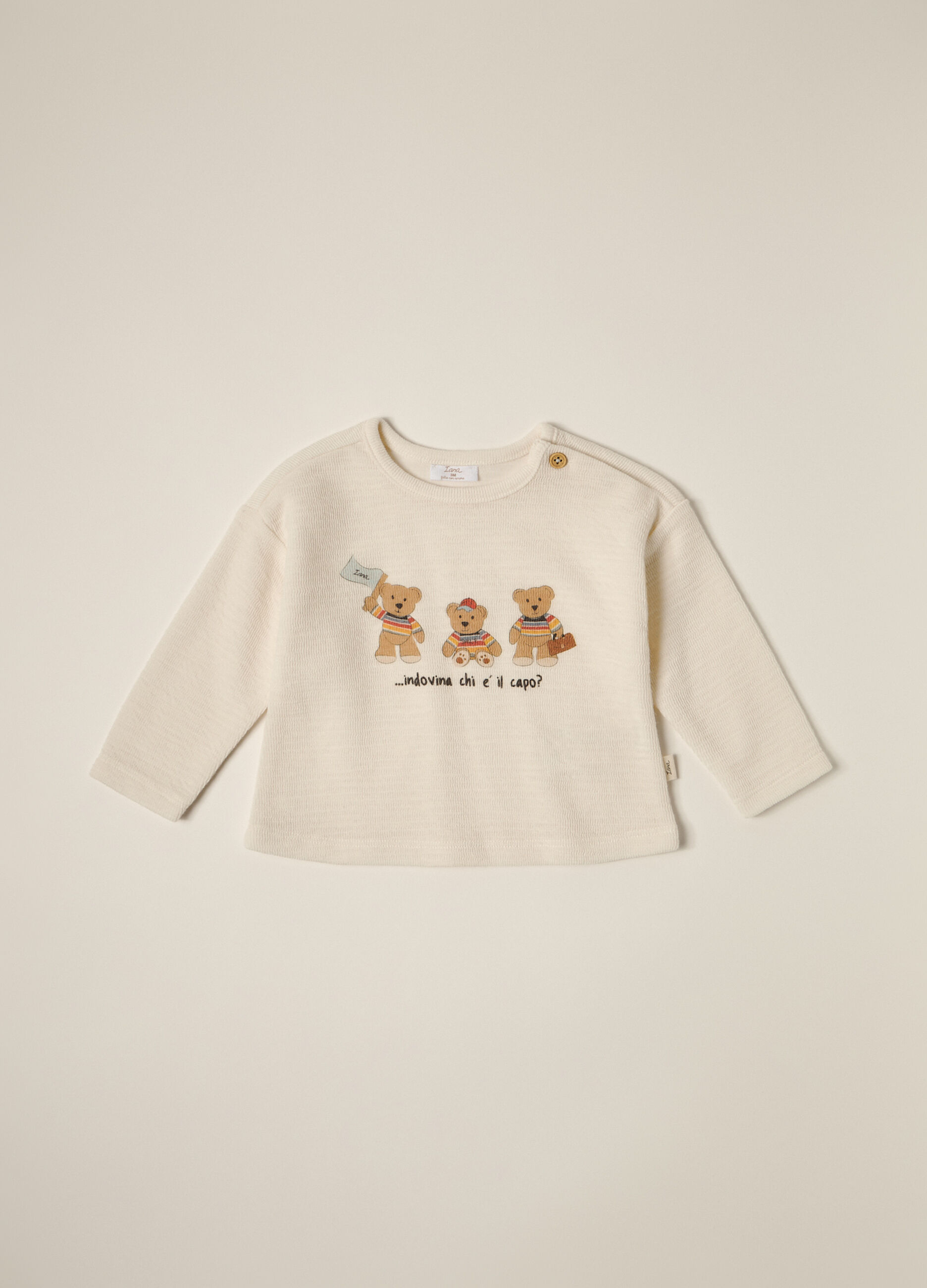 Felpa in french terry di misto cotone IANA neonato_0