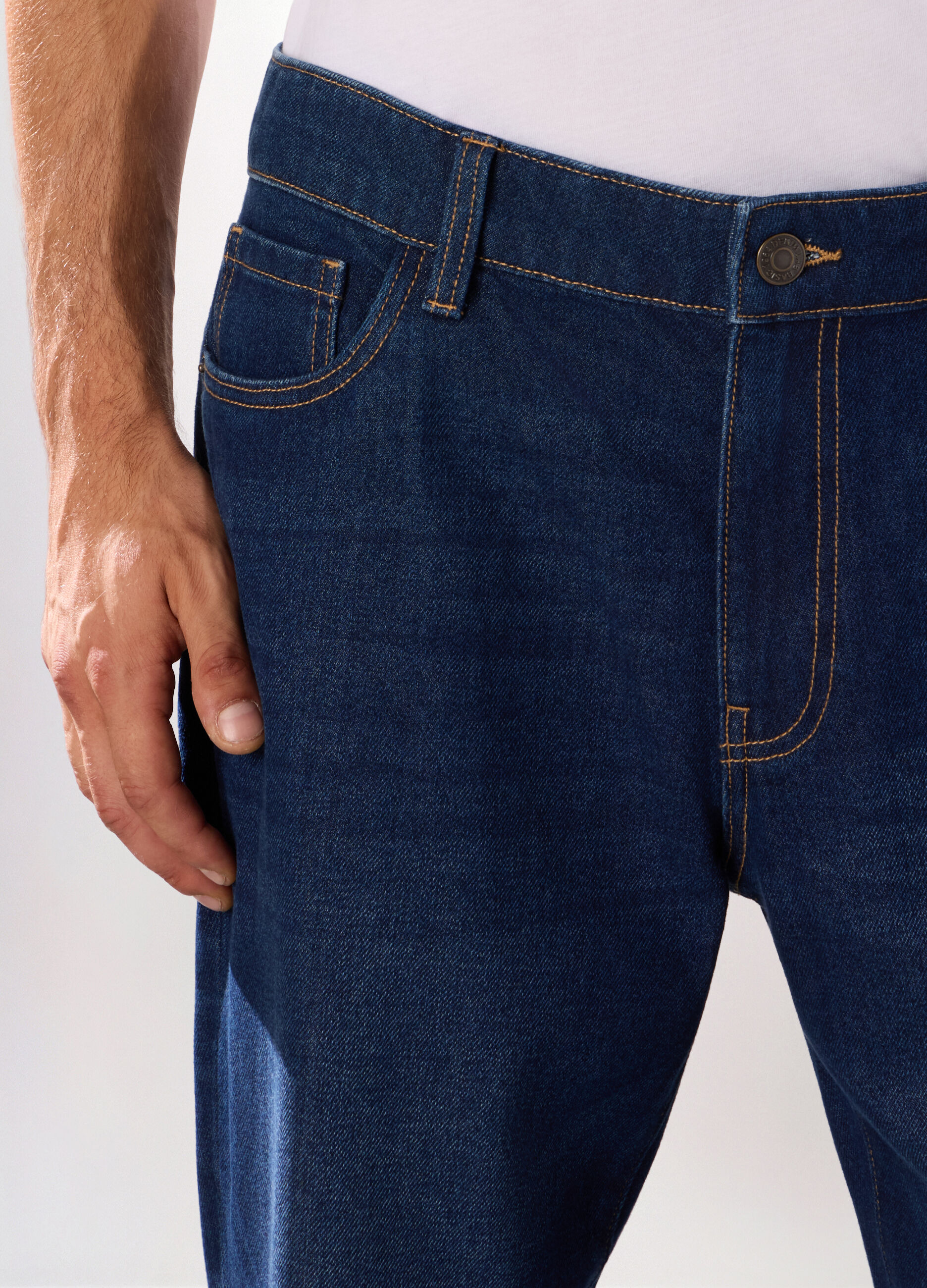 Jeans 5 tasche regular in cotone e lyocell uomo