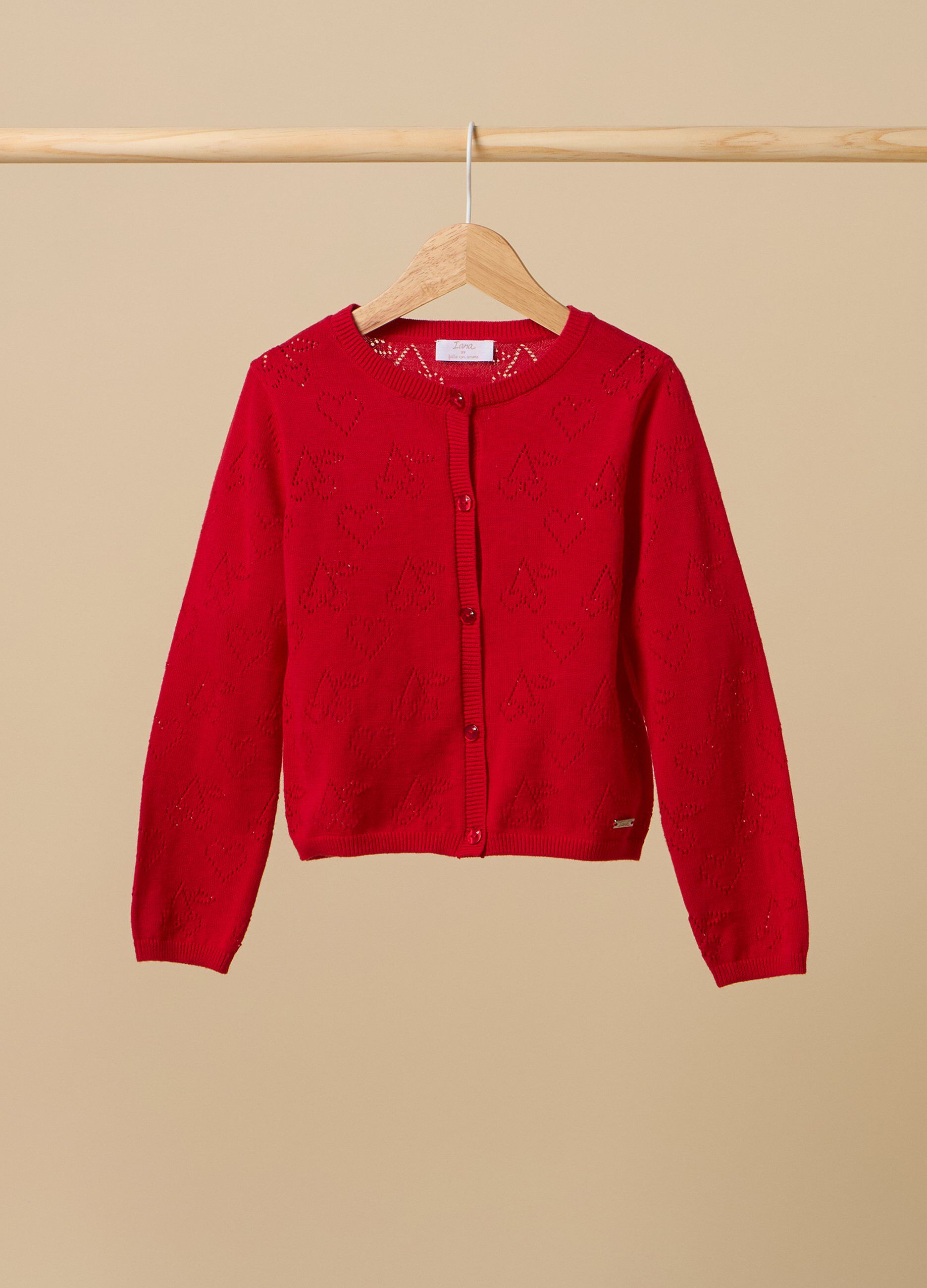 Cardigan in puro cotone pointelle IANA bambina_0