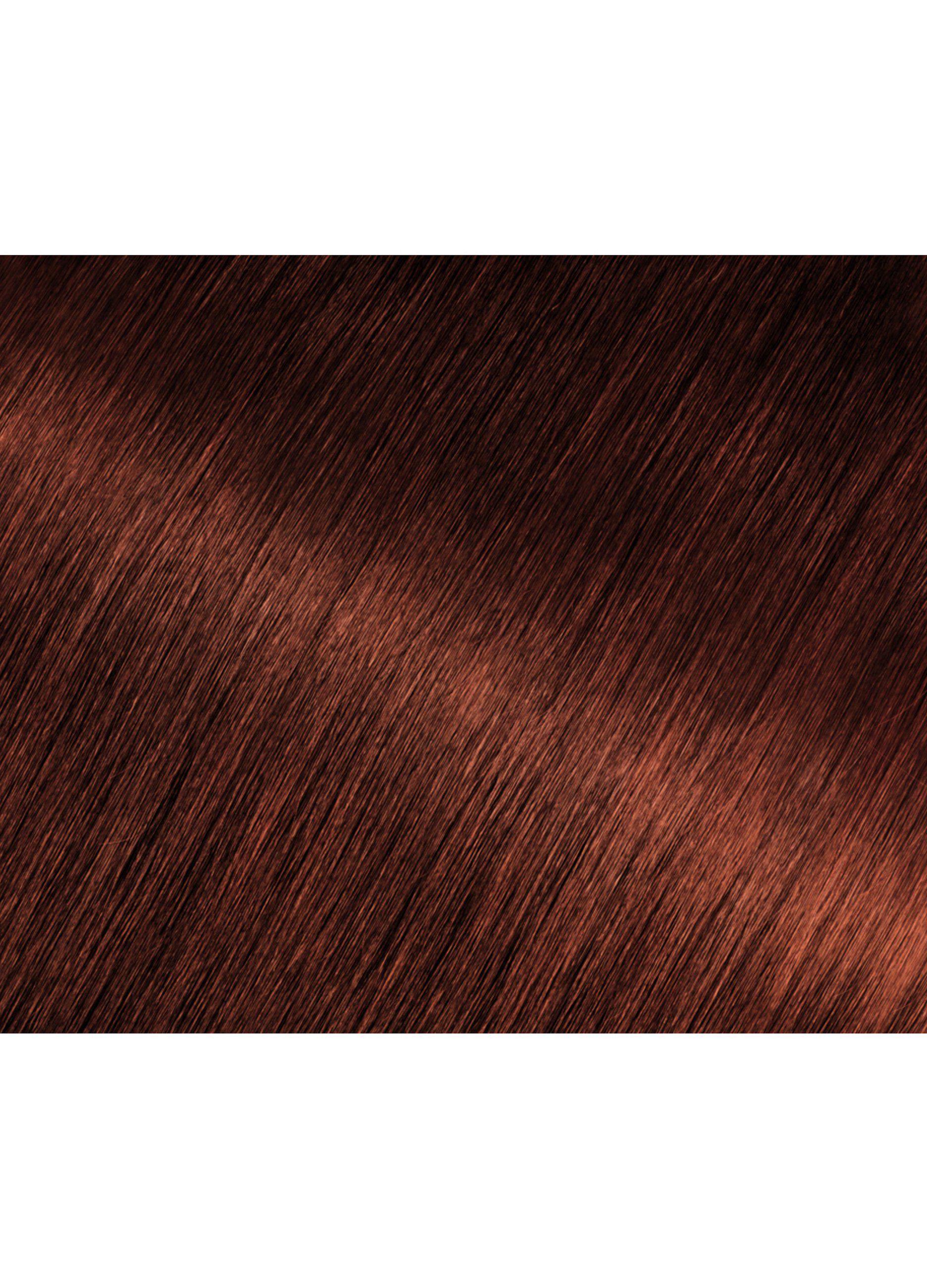 Garnier Tinta Capelli Olia, Colorazione permanente senza ammoniaca, copre il 100% dei capelli bianchi, Con oli di fiori di origine naturale, Castano Cioccolato (5.35).