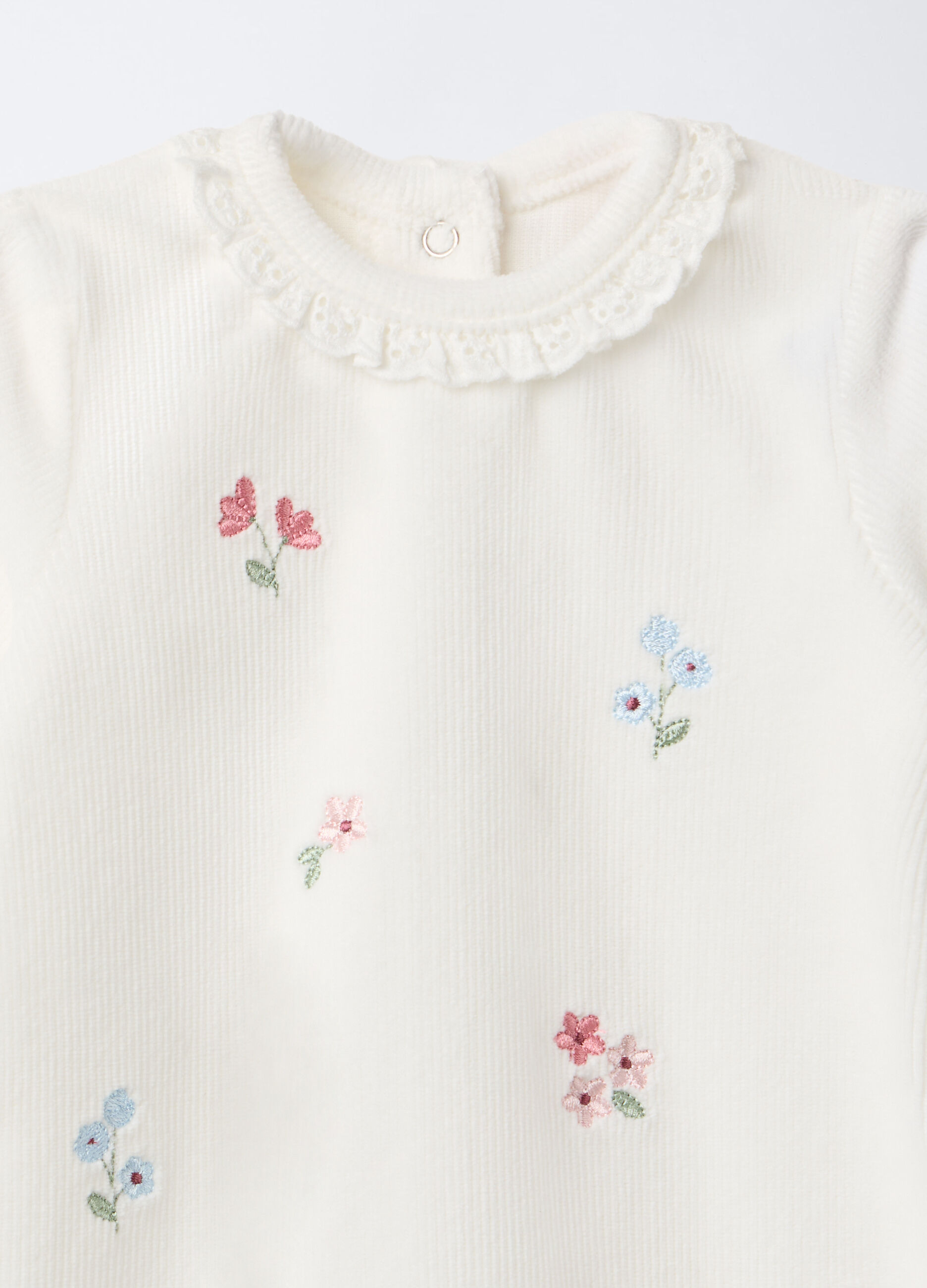 Tutina in costina velour misto cotone neonata