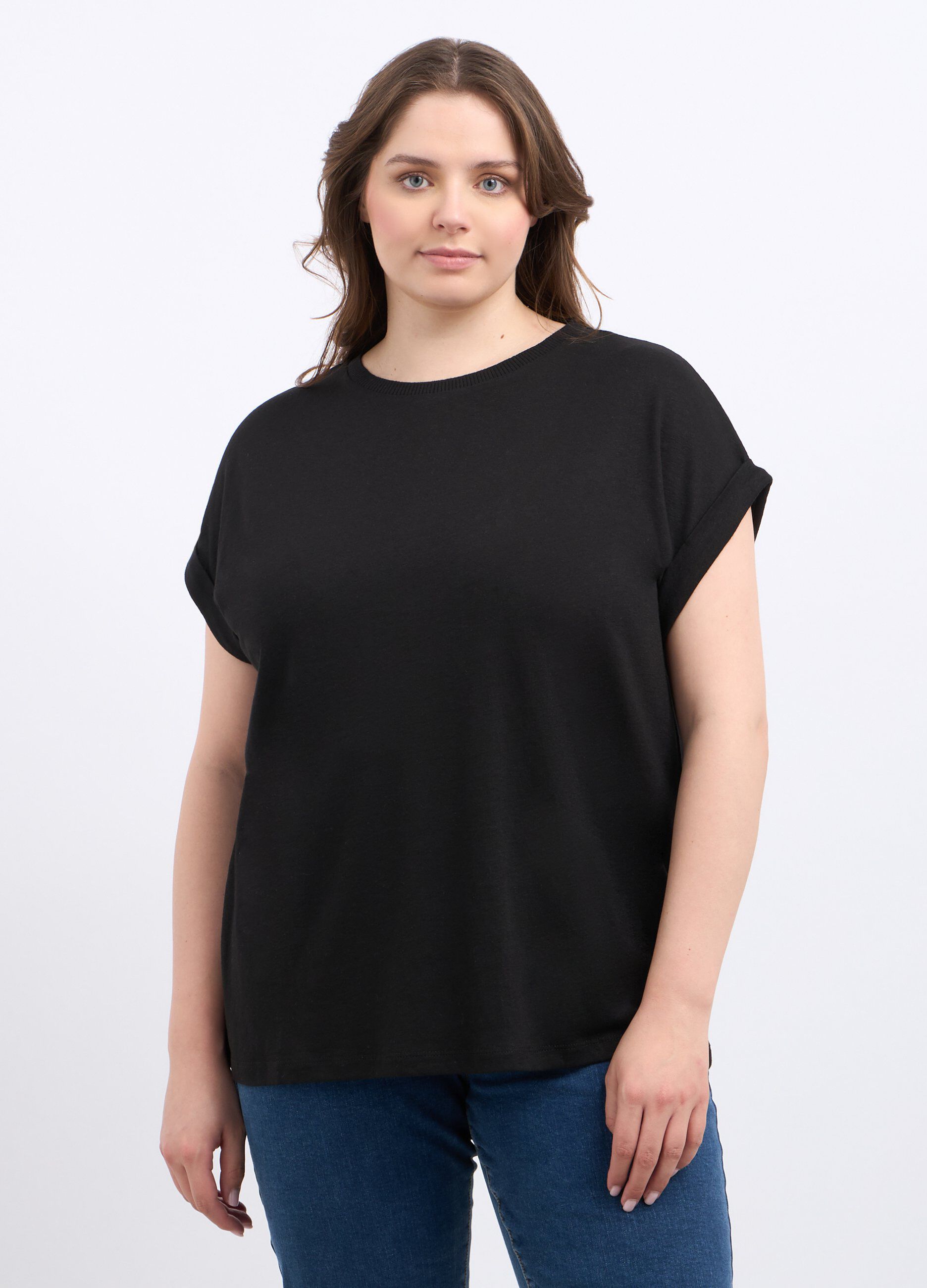 T-shirt in misto lino donna curvy_0