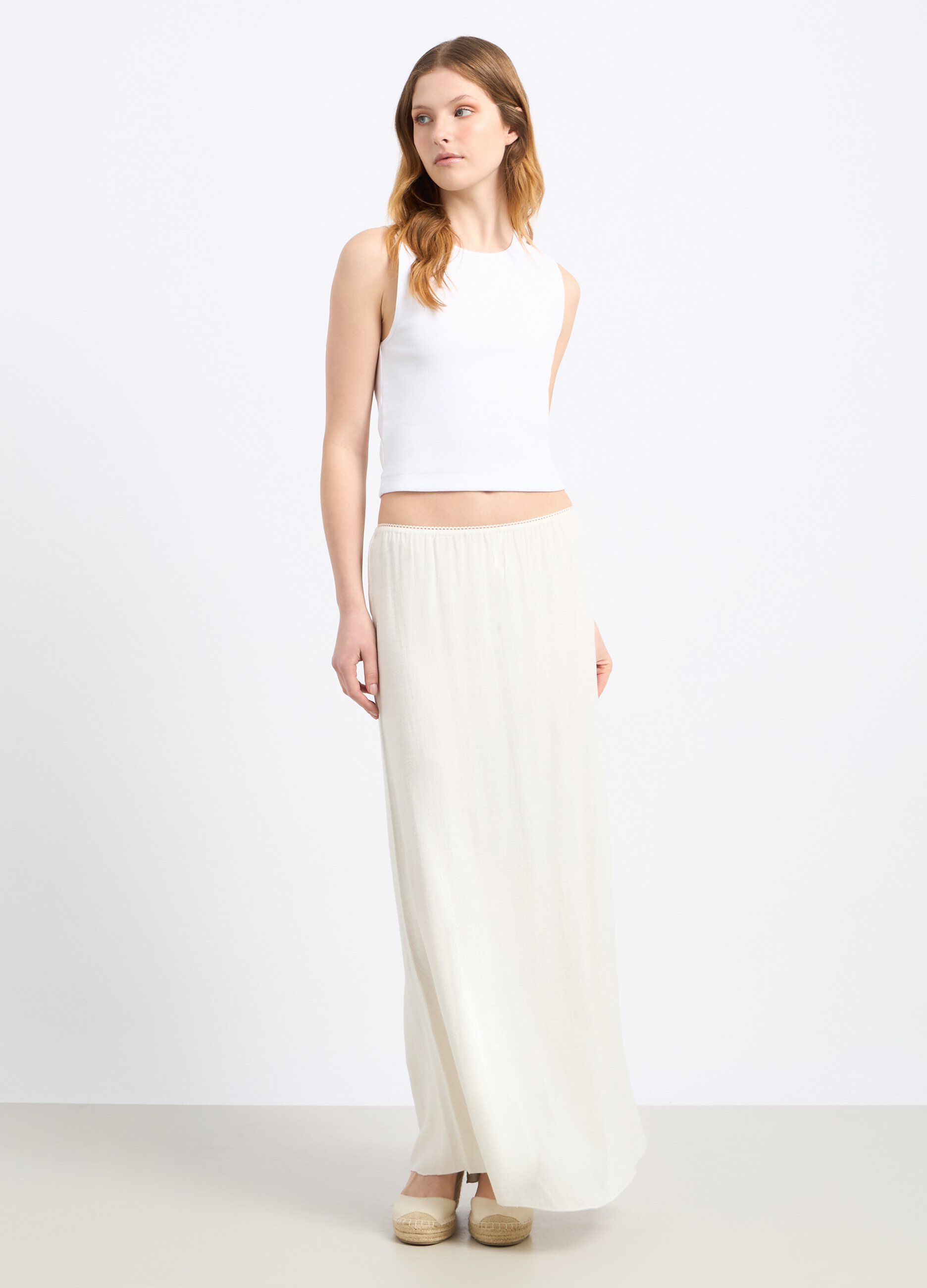 Gonna lunga in misto lino donna