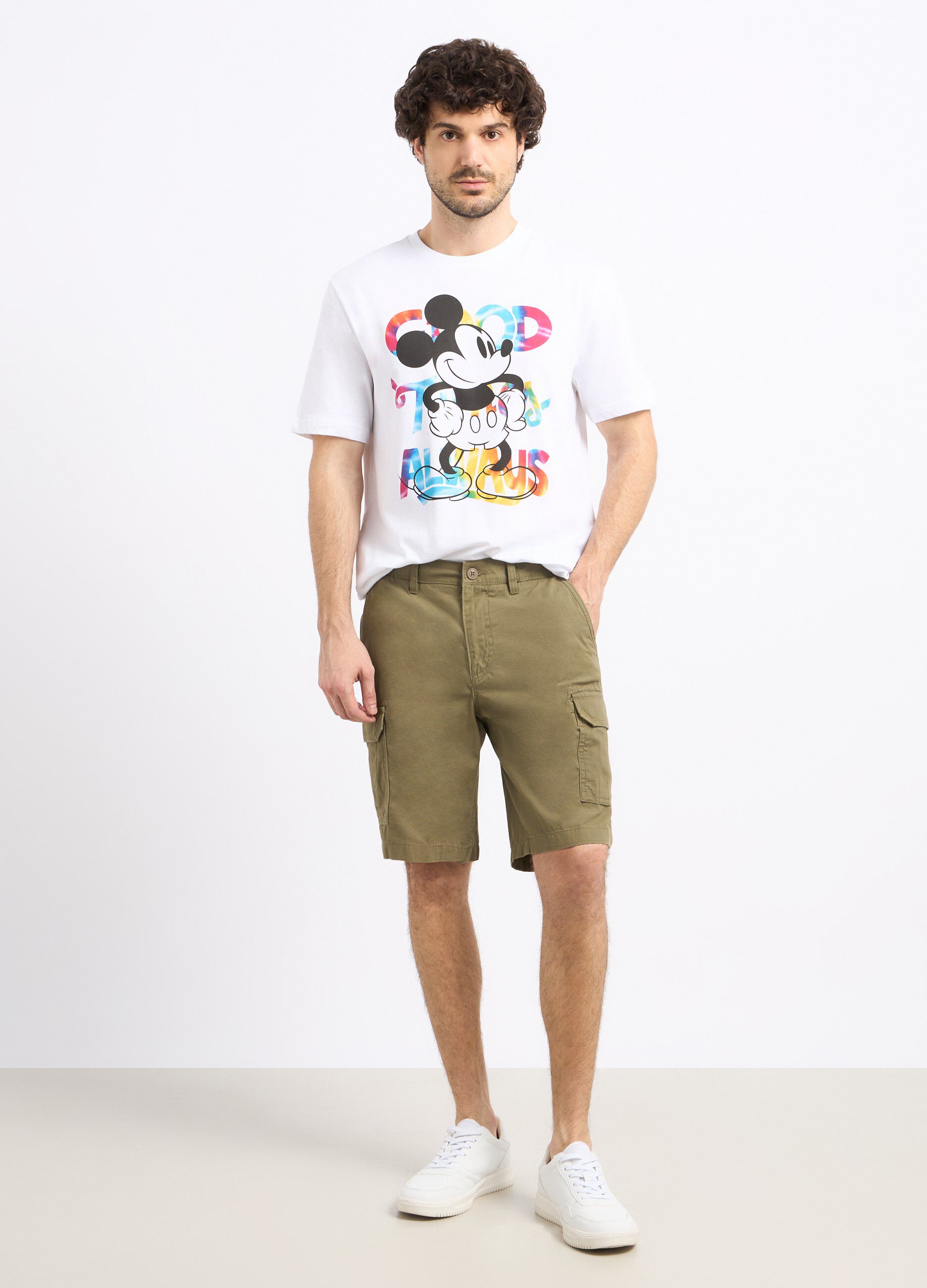 Shorts cargo in puro cotone uomo_0