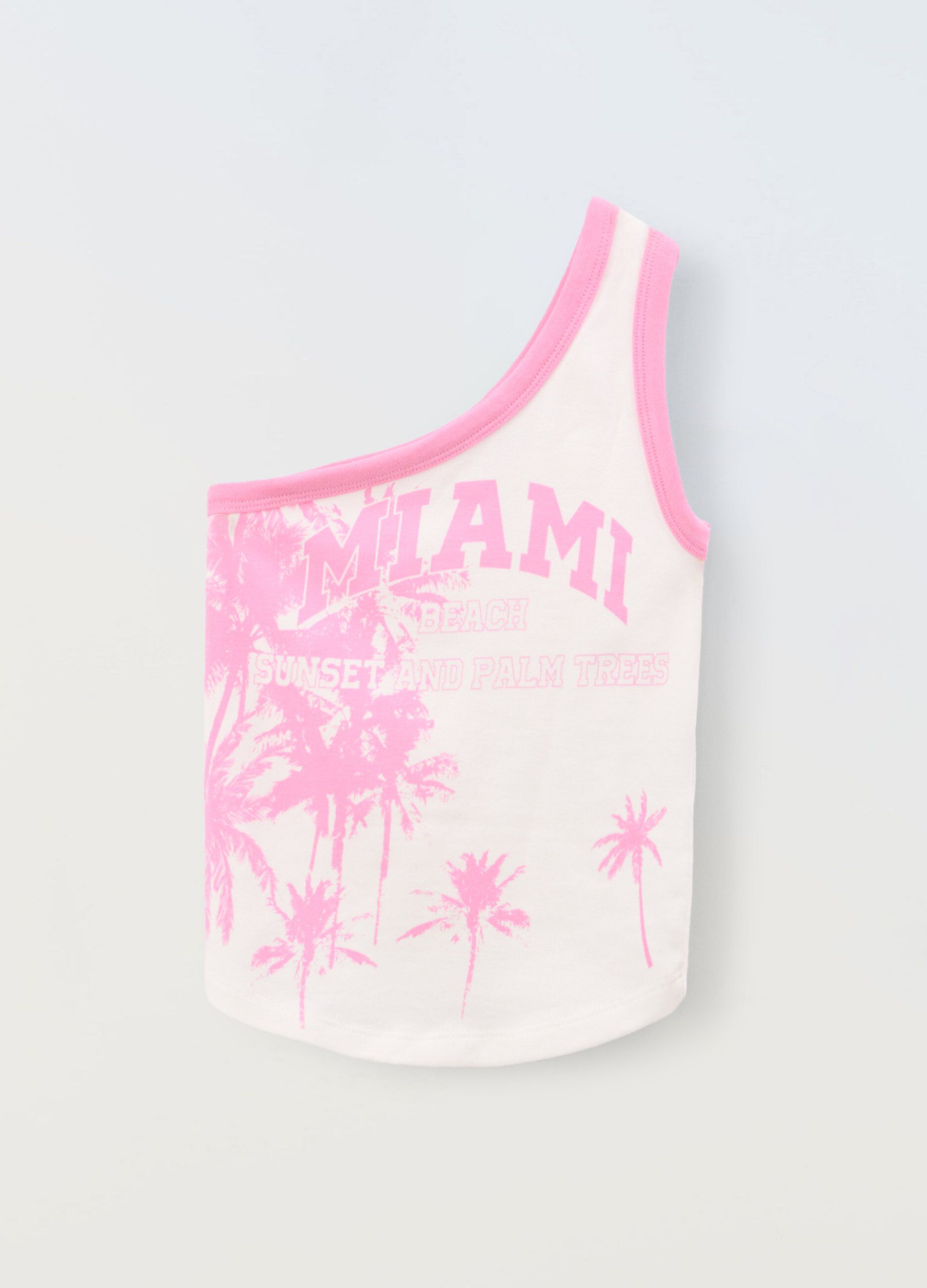 Top monospalla in cotone stretch ragazza_0