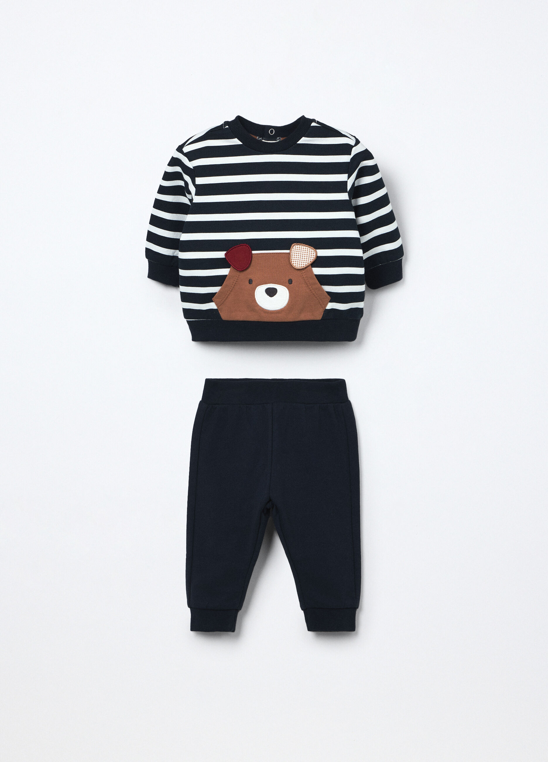 Jogging set in french terry di puro cotone neonato_0