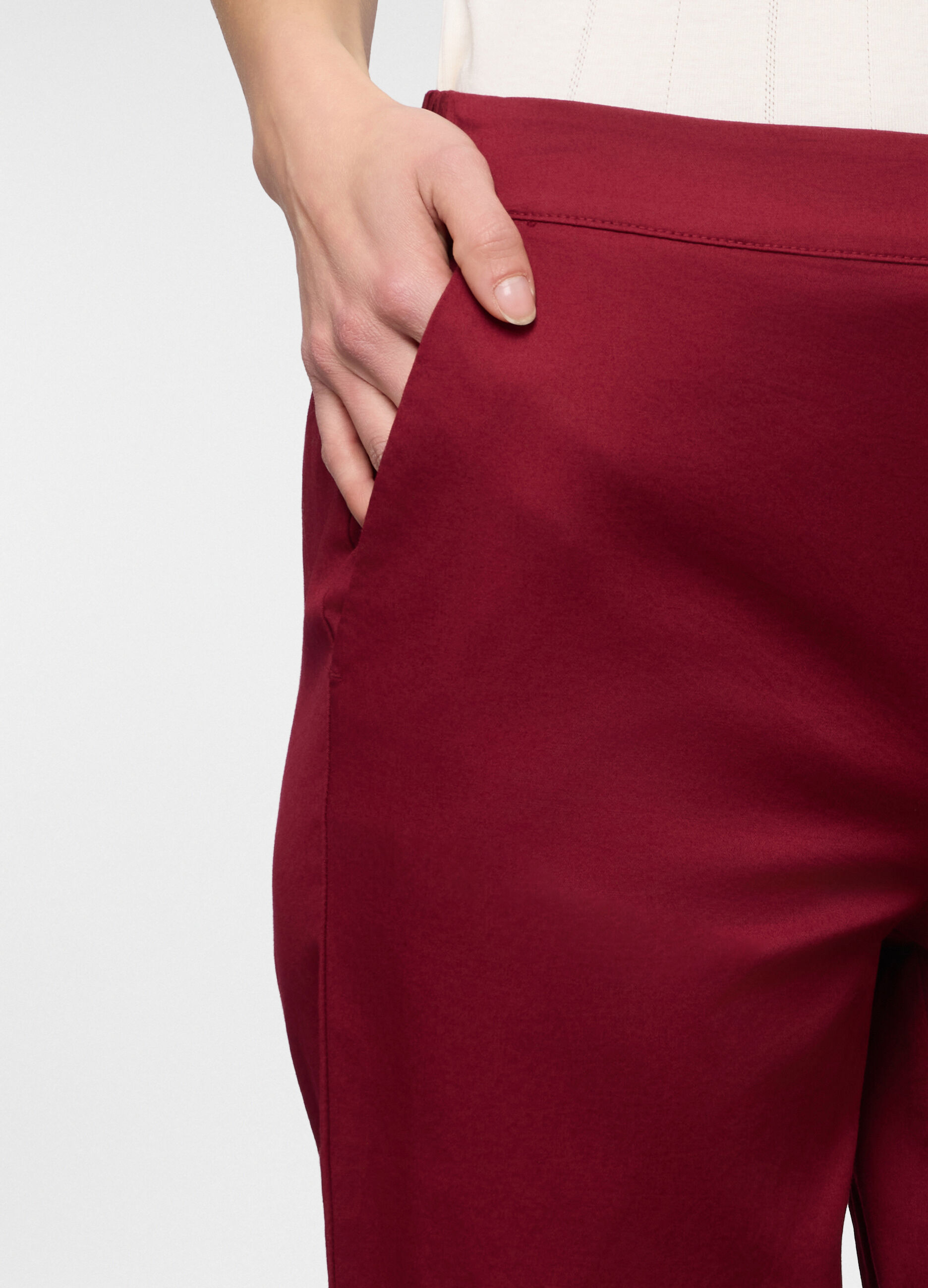 Bermuda fit straight in twill di cotone stretch donna_2