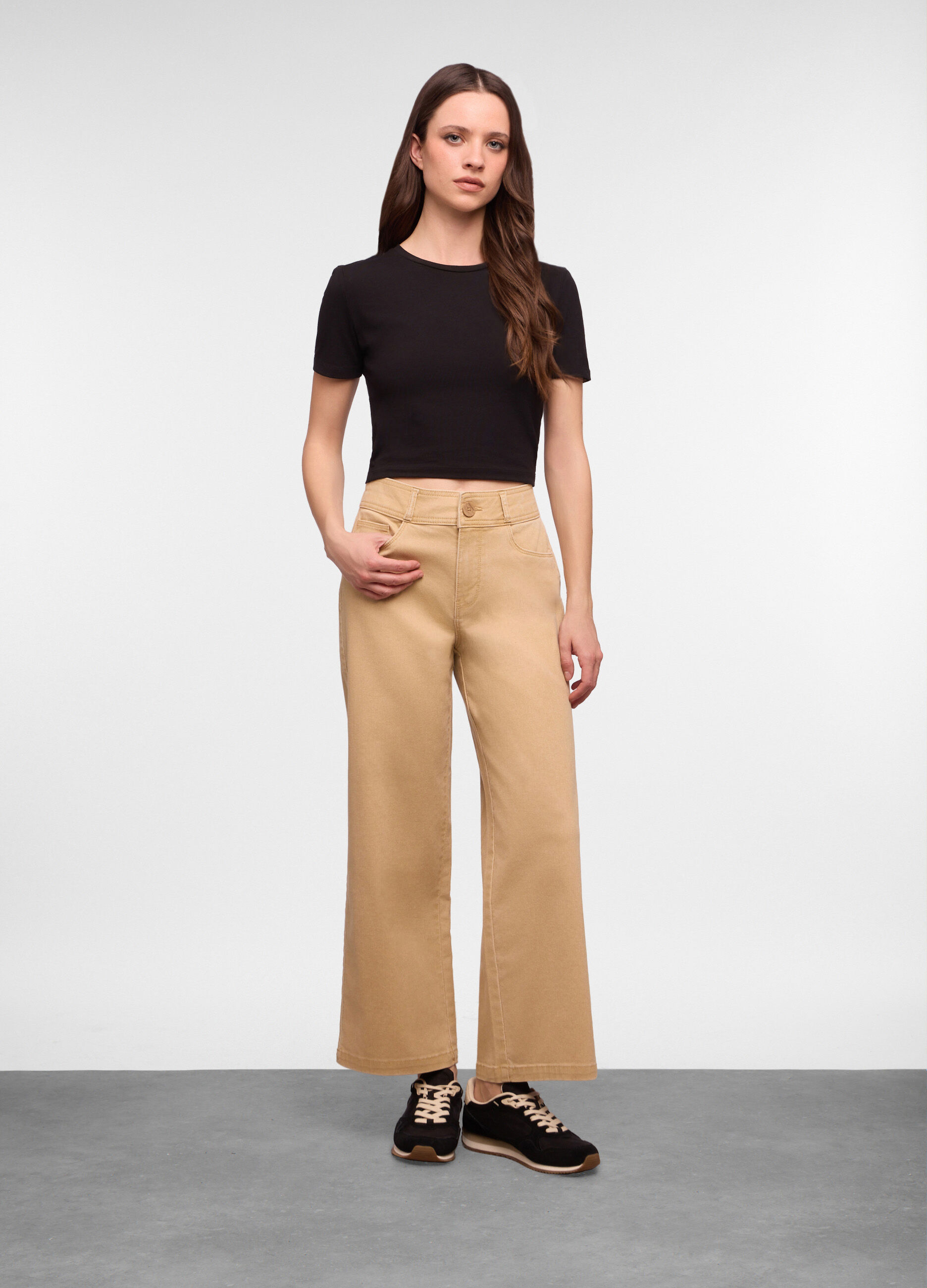 5 Tasche fit Culotte in cotone trattato donna_0