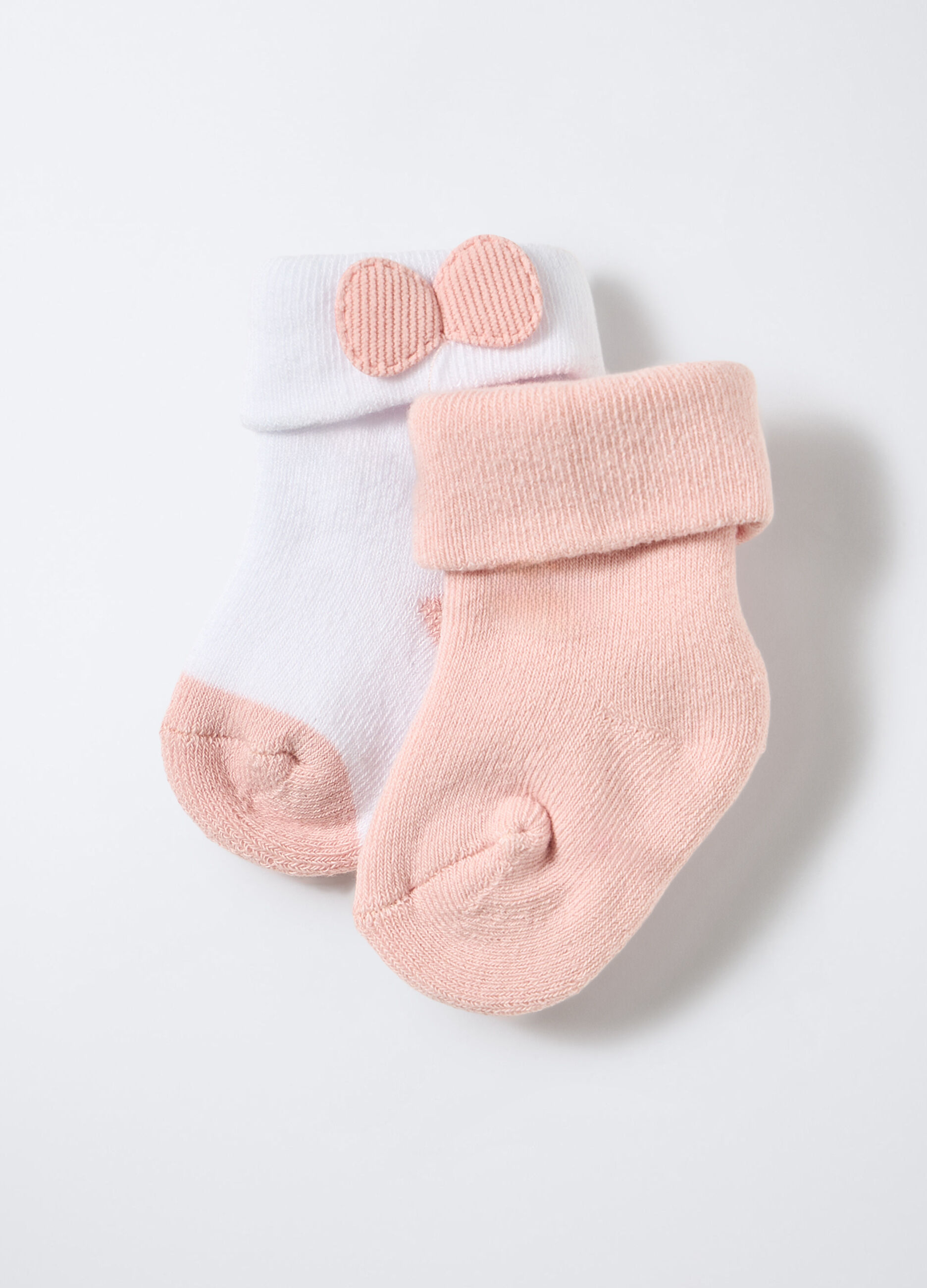 Pack 2 calze in spugna di cotone stretch neonata_0