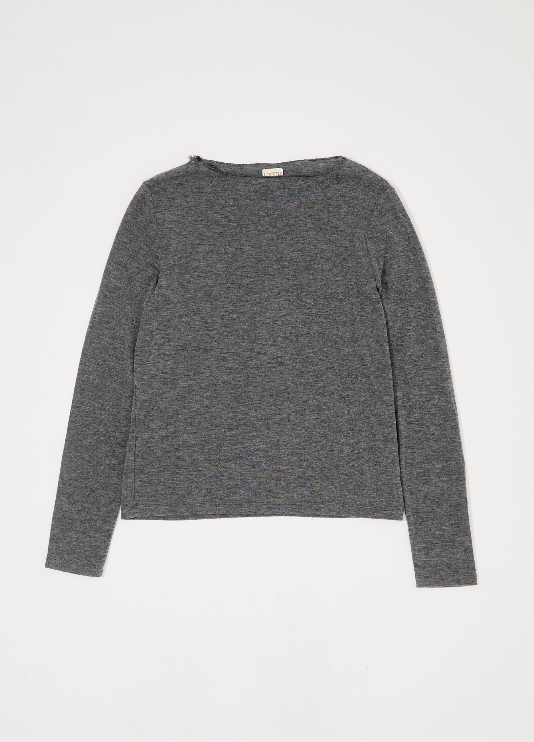 Maglietta tricot a maniche lunghe in misto lana donna_4