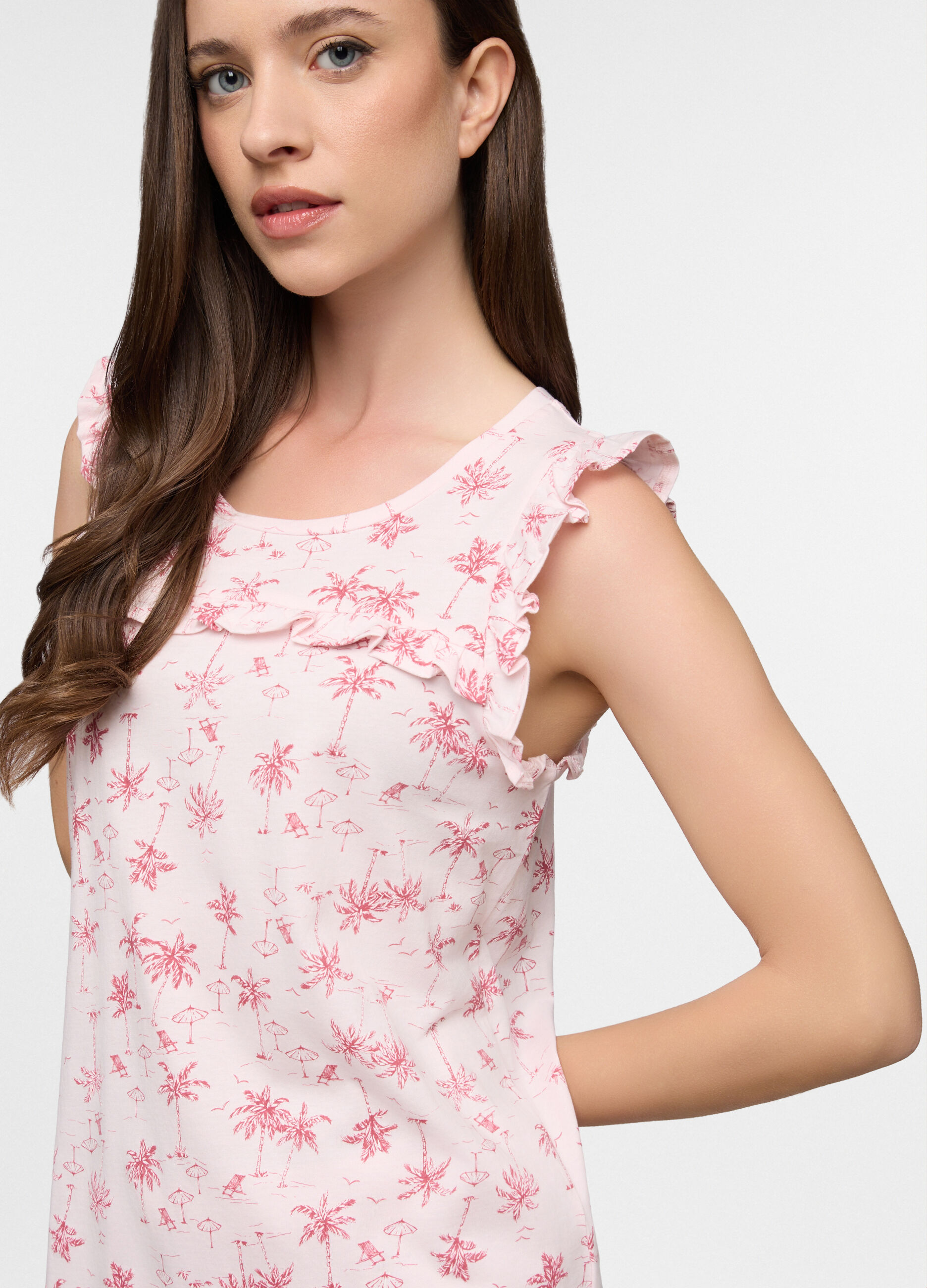Set pigiama corto in jersey di puro cotone donna