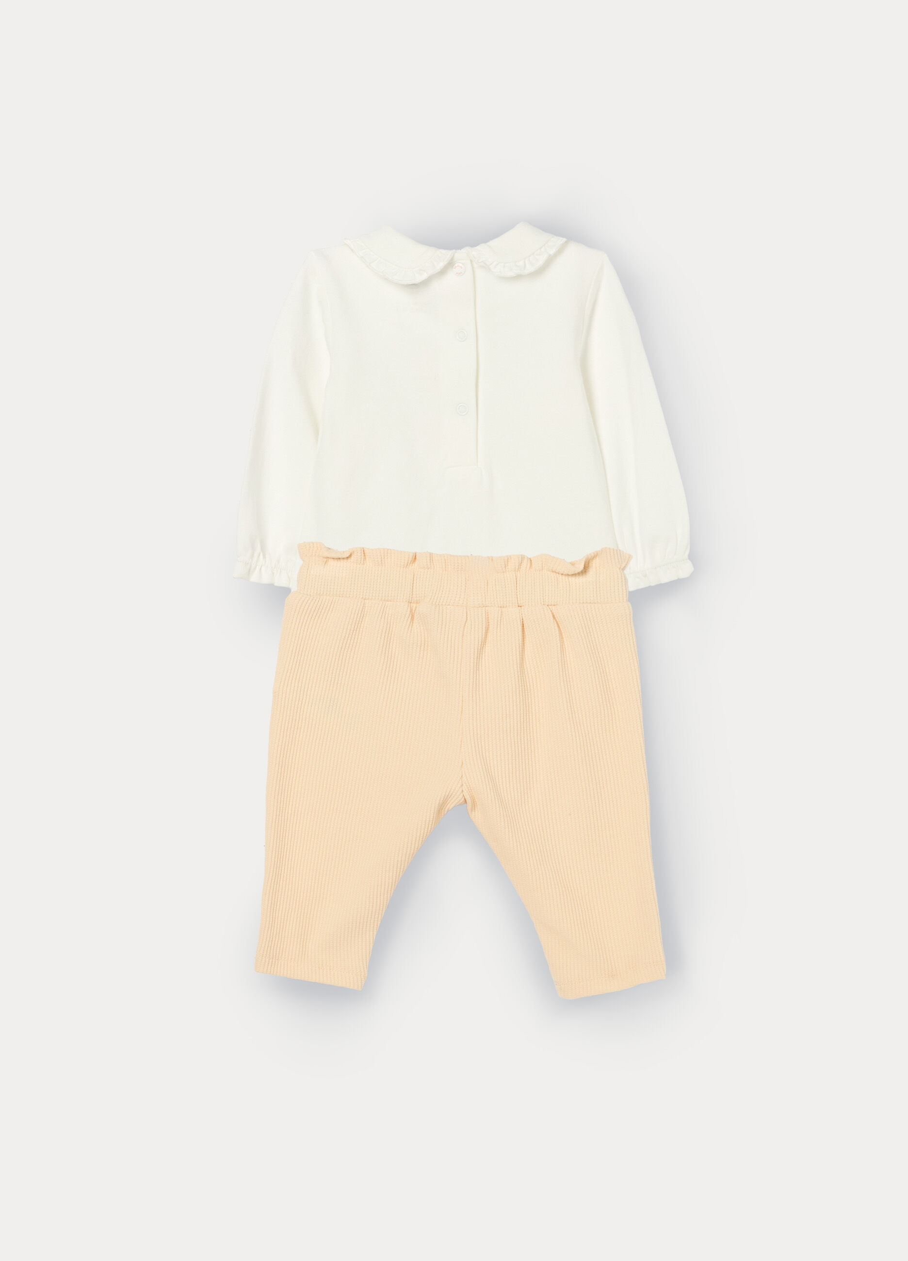 Jogging set in jersey di cotone stretch neonata_1