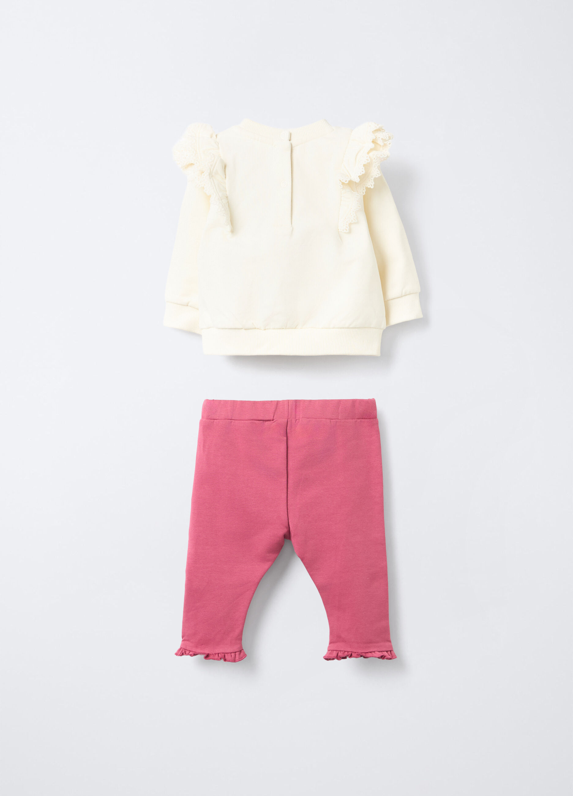 Jogging set in cotone garzato stretch neonata_1