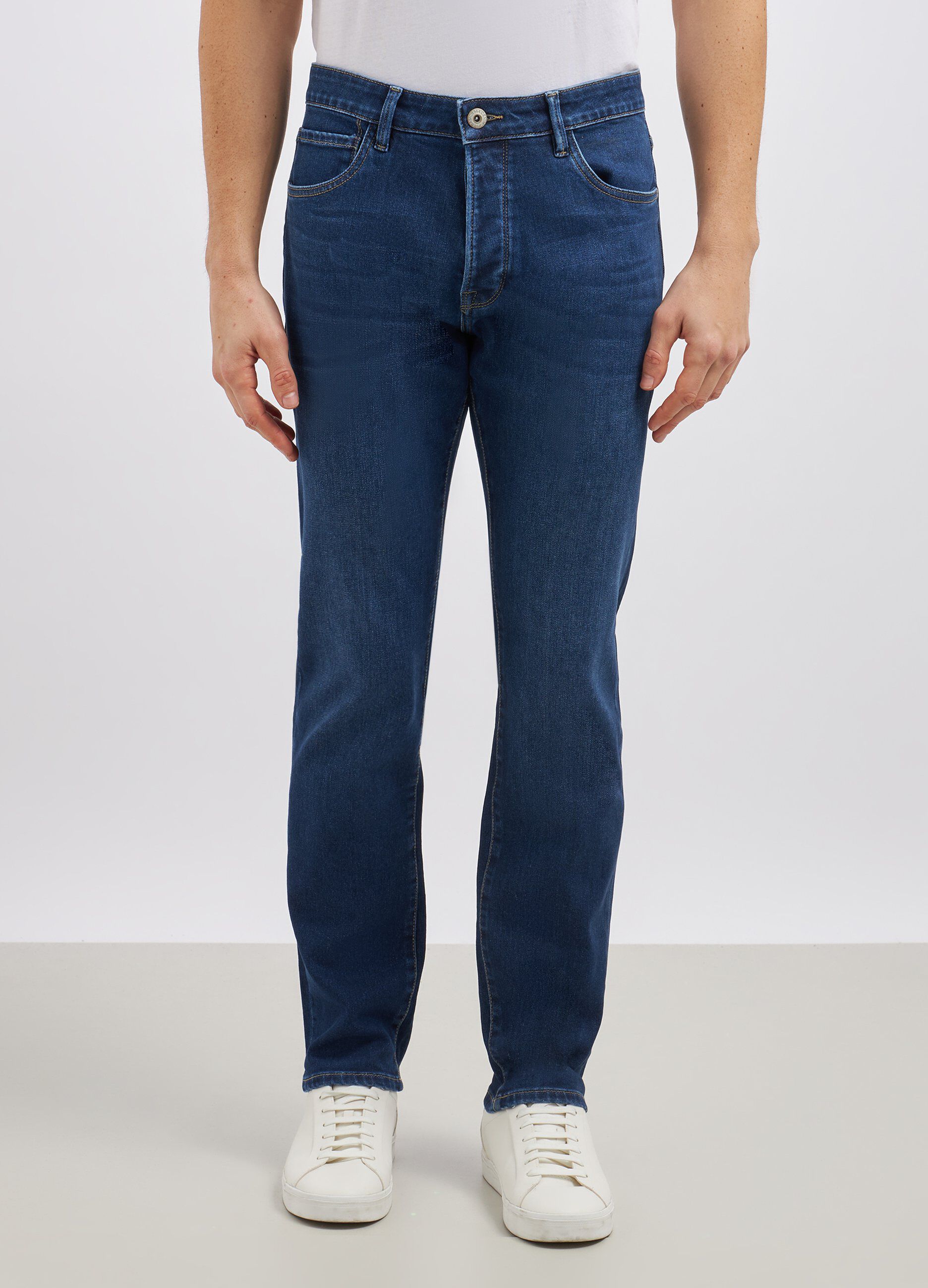 Pantaloni in denim di misto cotone uomo_1