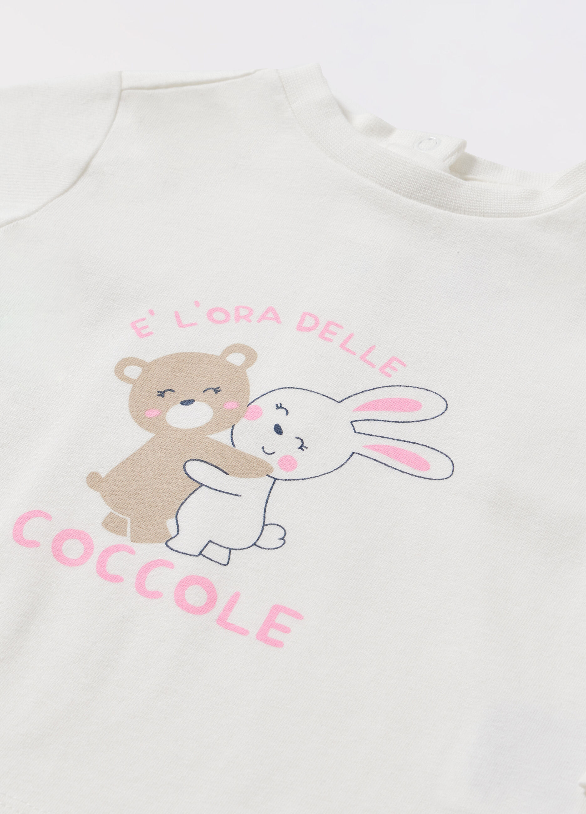 T-shirt in cotone stretch neonata_1