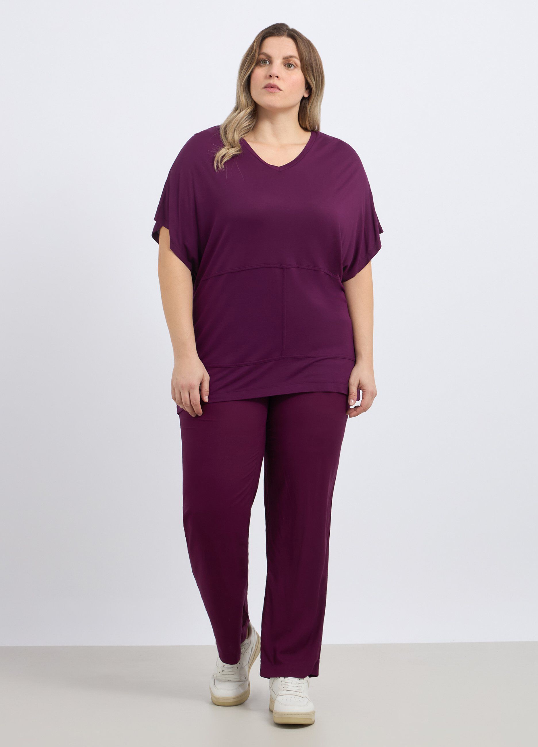 Pantaloni in pura viscosa donna curvy_0