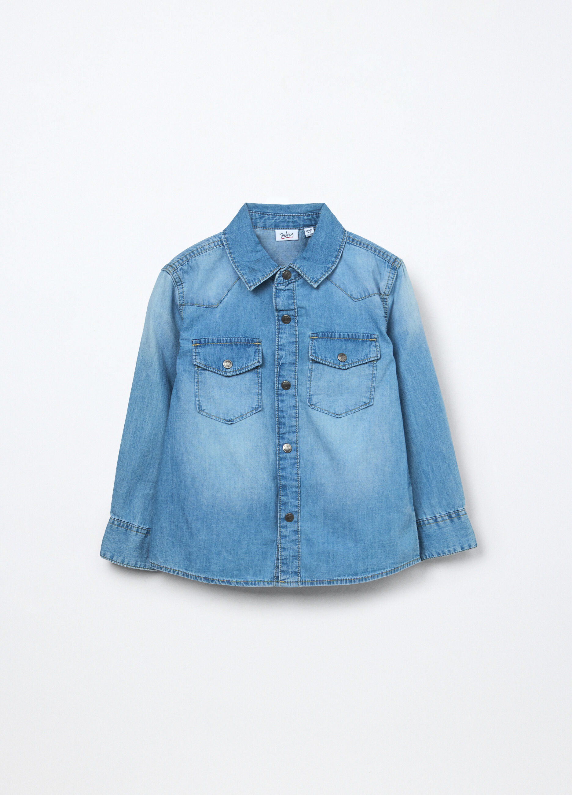Camicia in denim di puro cotone bambino_0