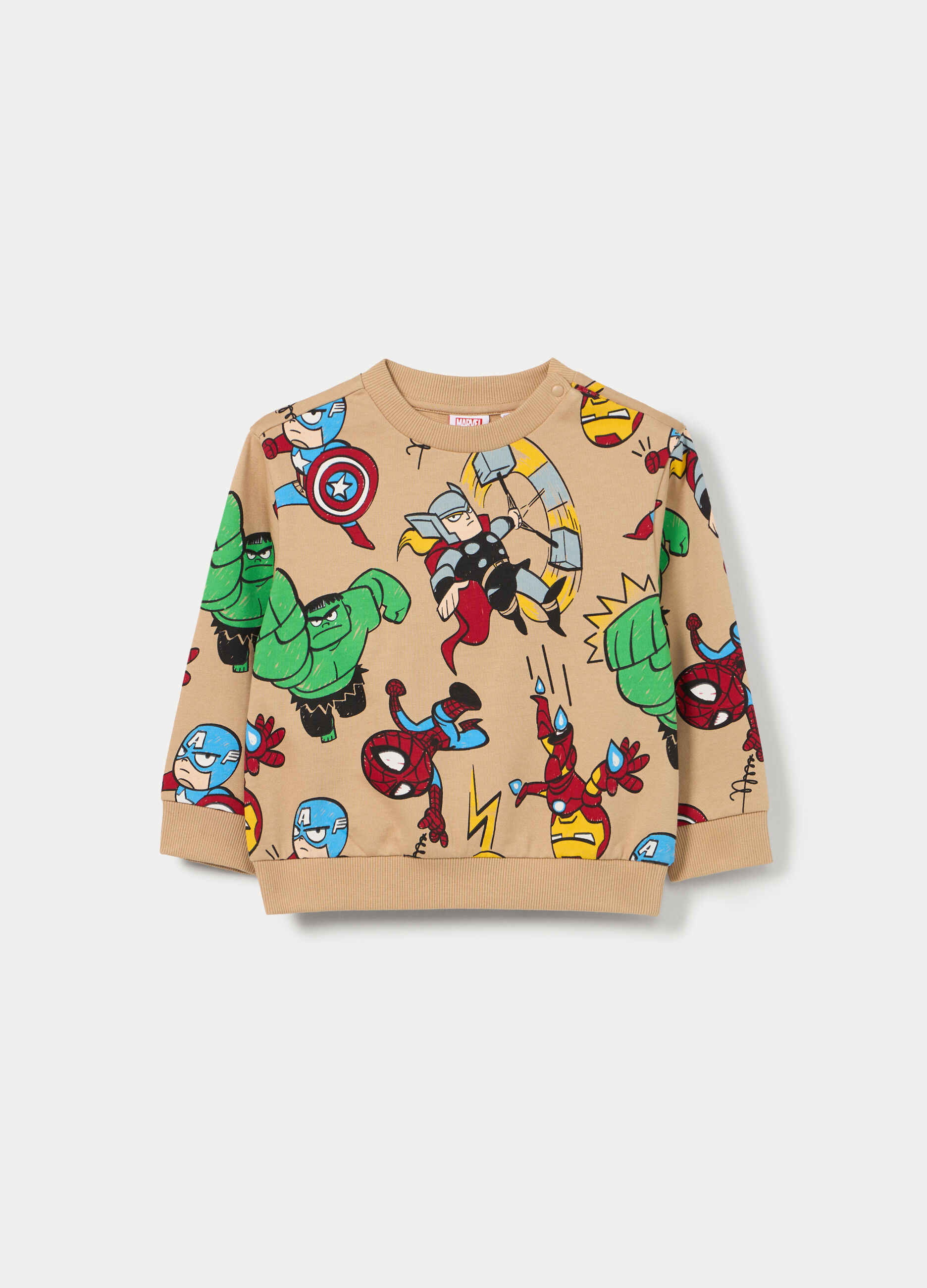 Felpa Marvel in french terry di puro cotone bimba_0