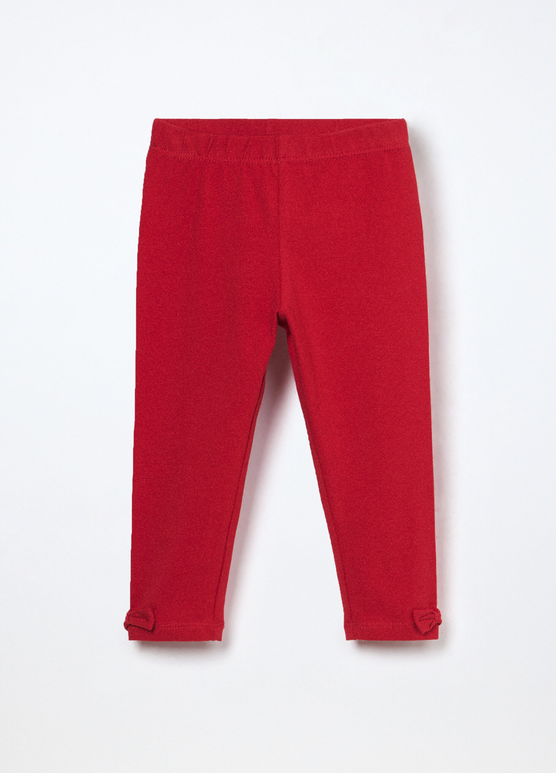 Leggings in jersey di cotone stretch neonata_0