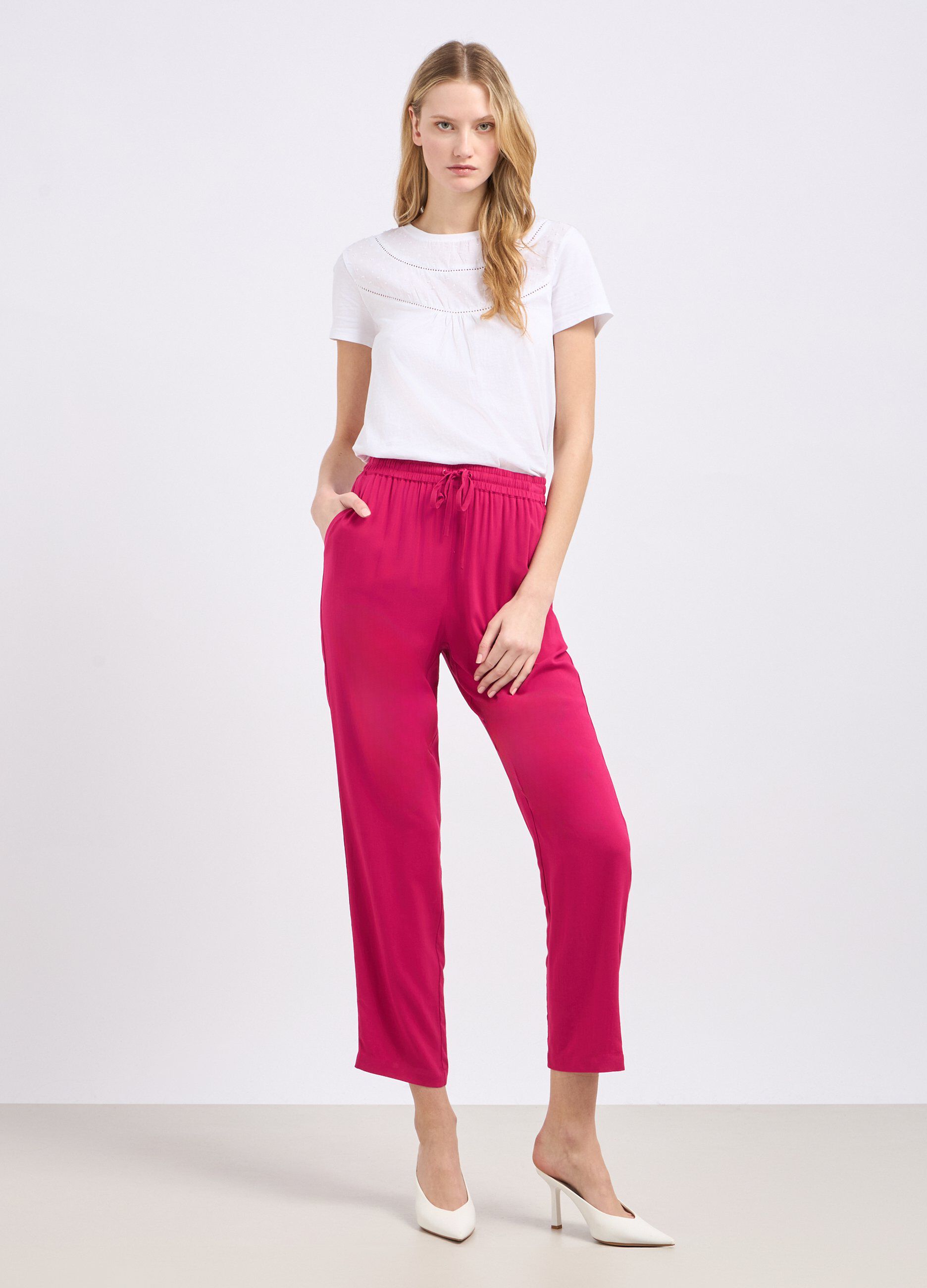 Pantaloni in pura viscosa donna_0