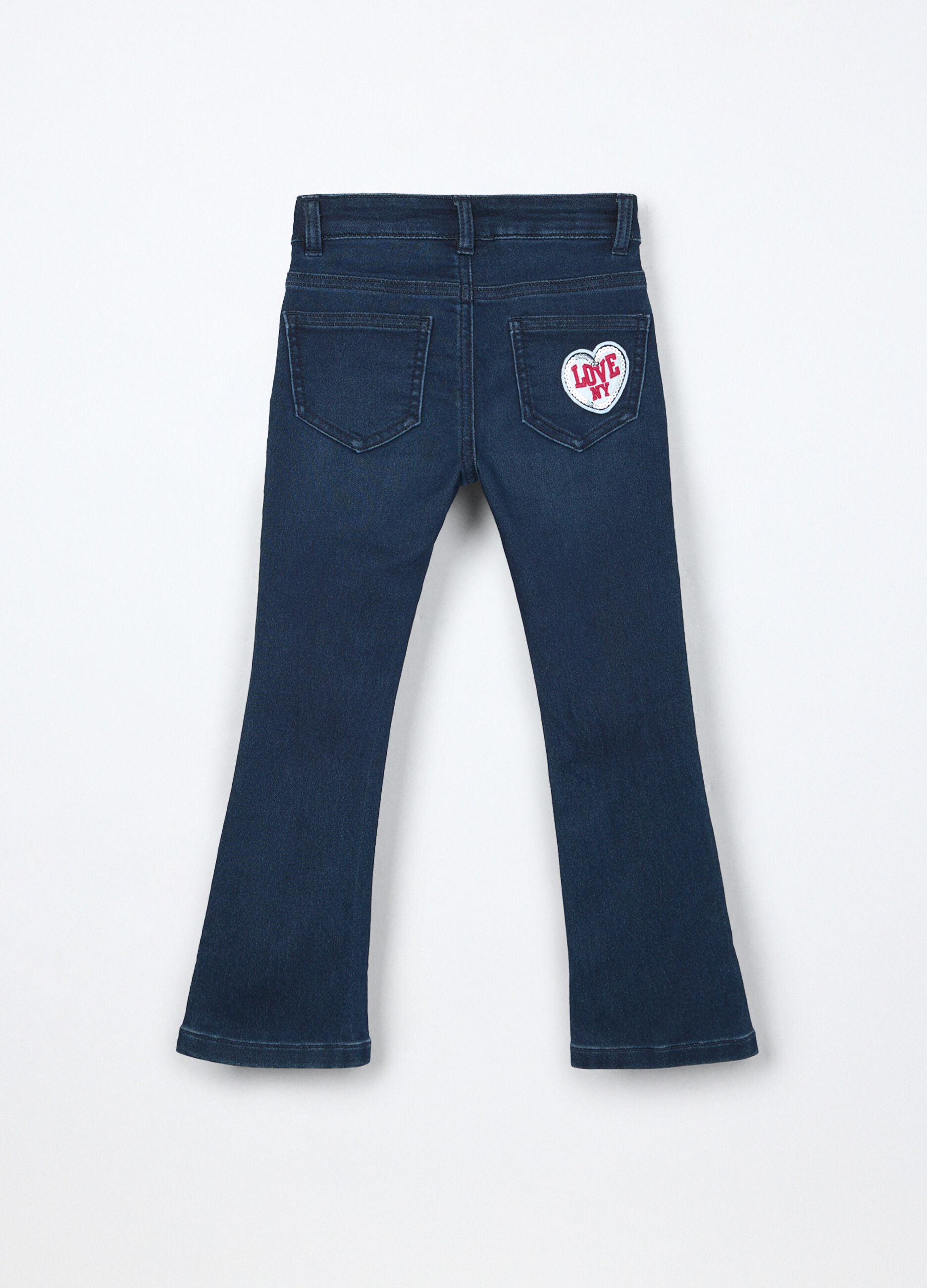Pantaloni flare fit in denim bambina_1