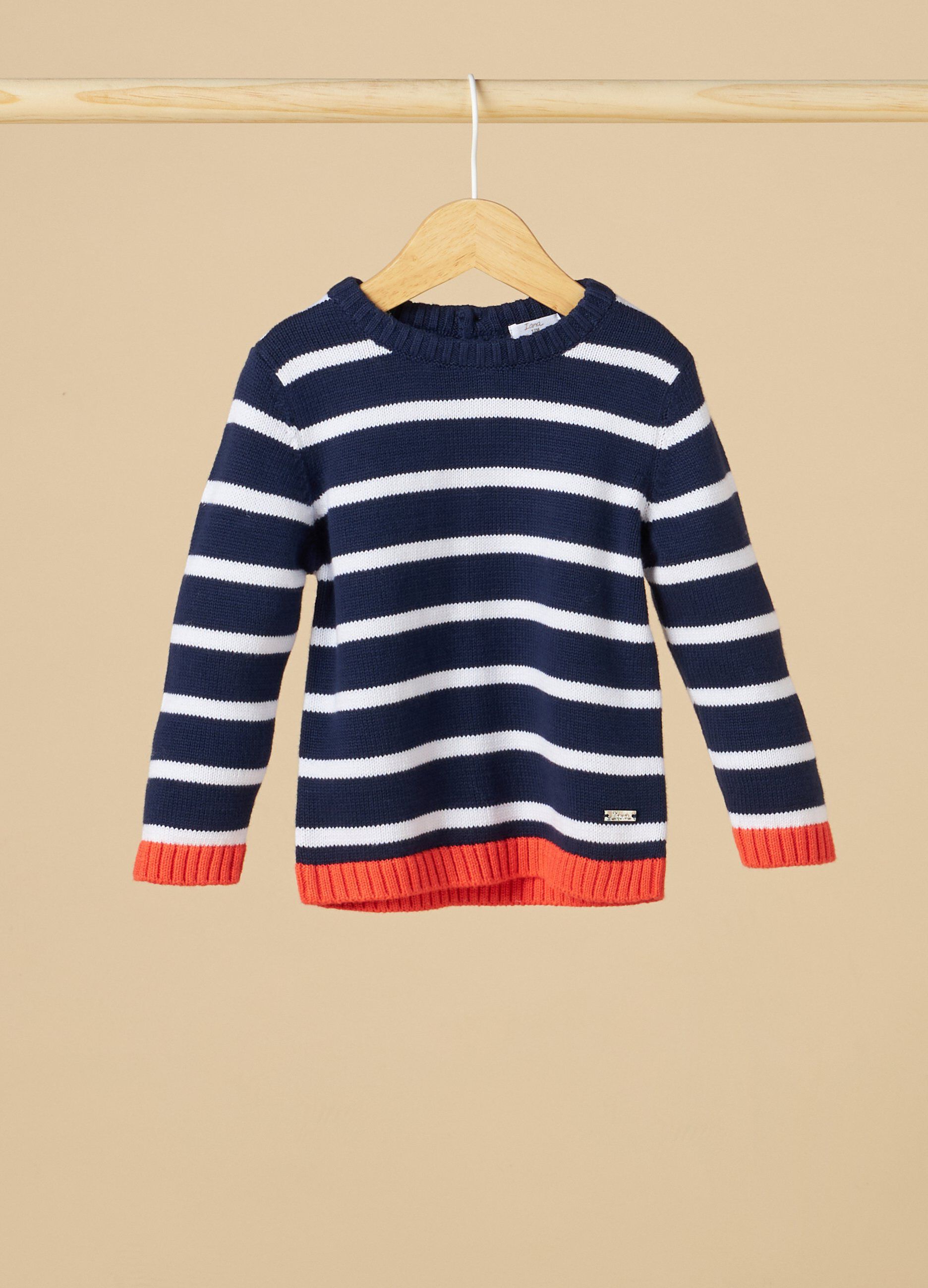 Tricot IANA rigato in puro cotone neonato_0