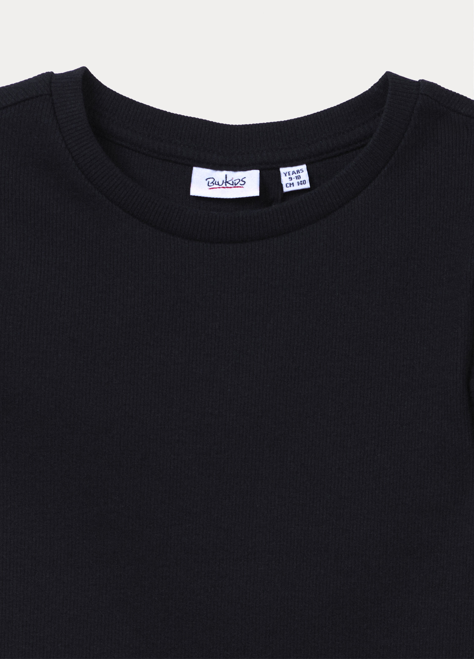 T-shirt girocollo in costina ragazza_2