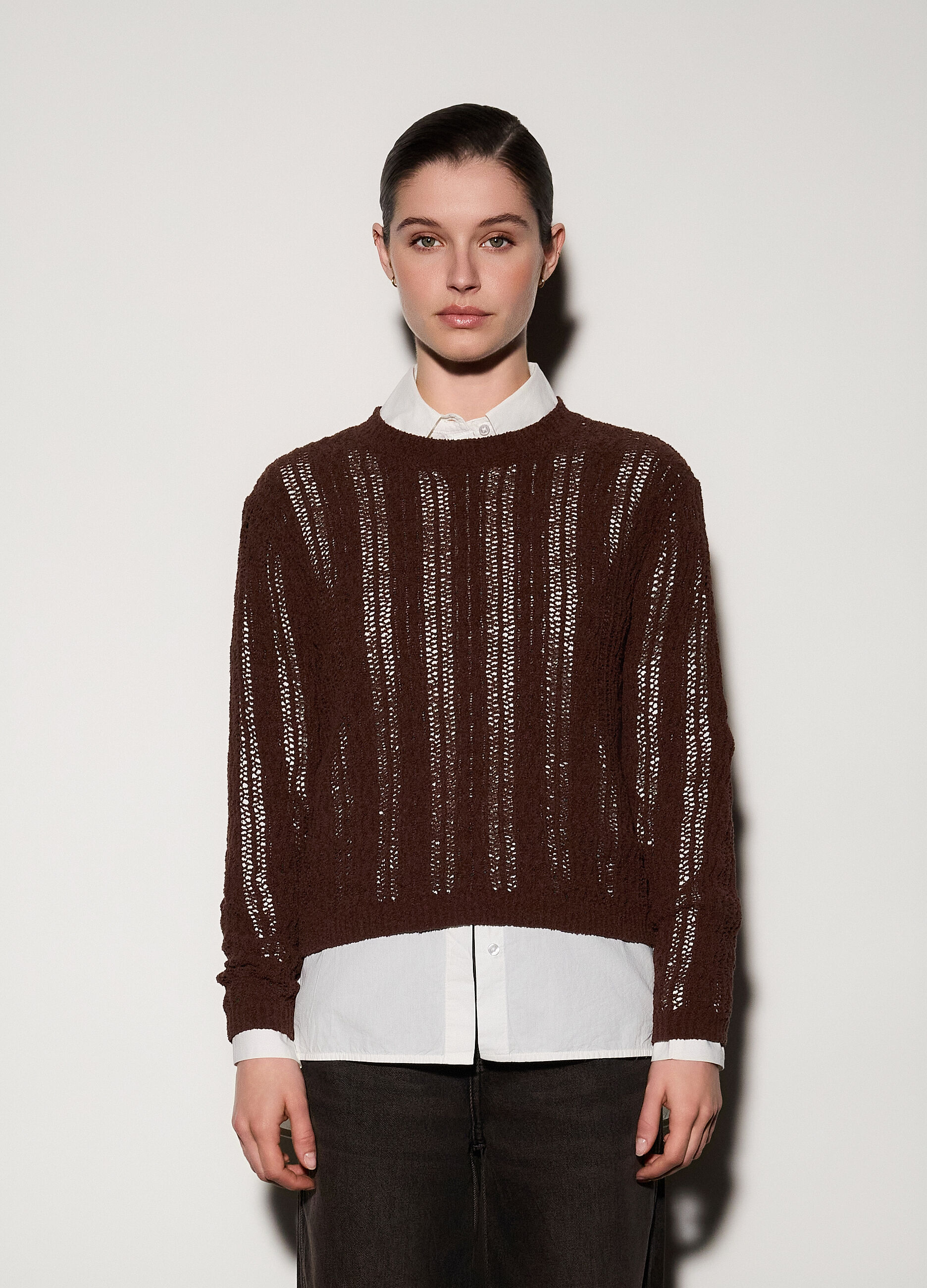 Pullover girocollo operato donna_1