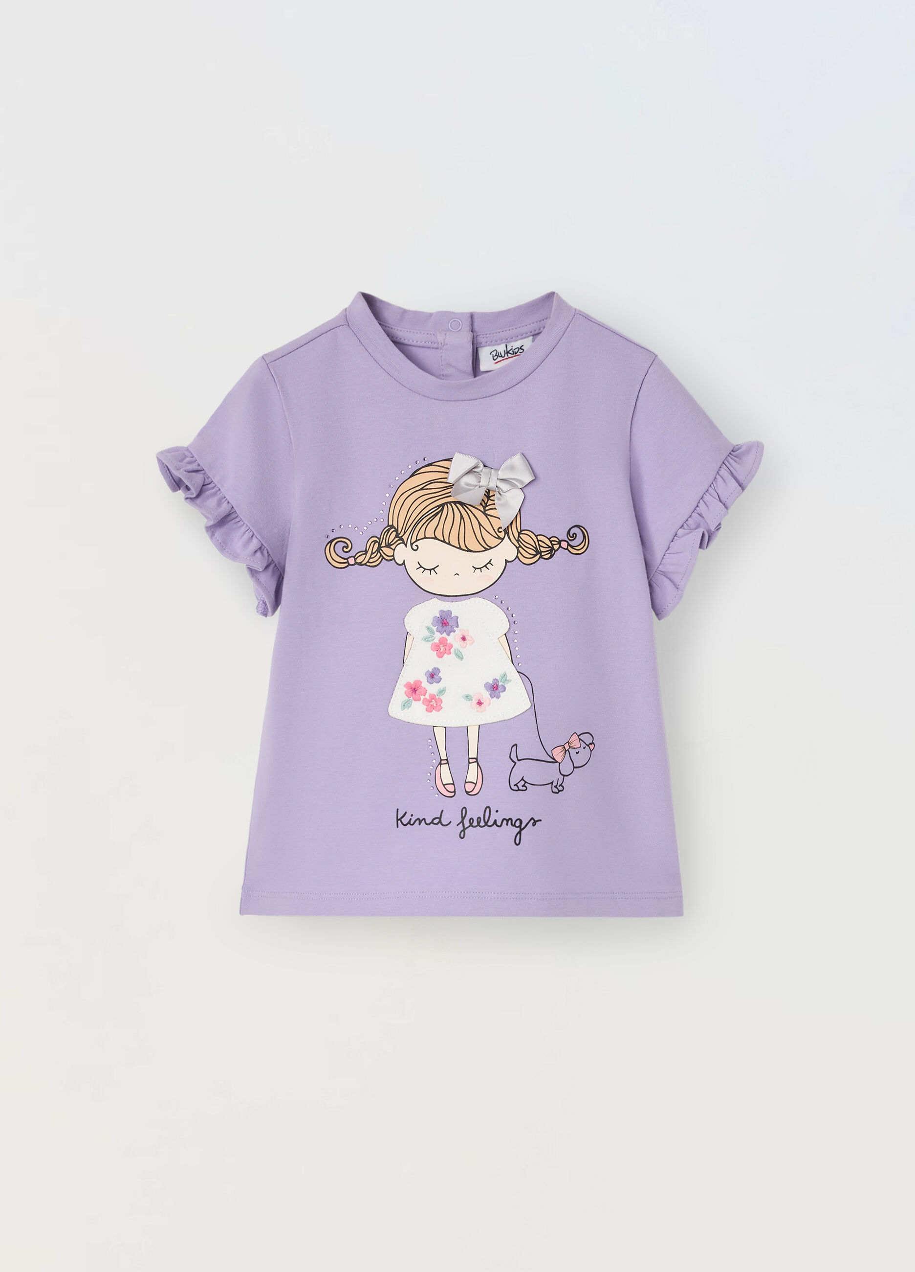 T-shirt in cotone stretch neonata_0