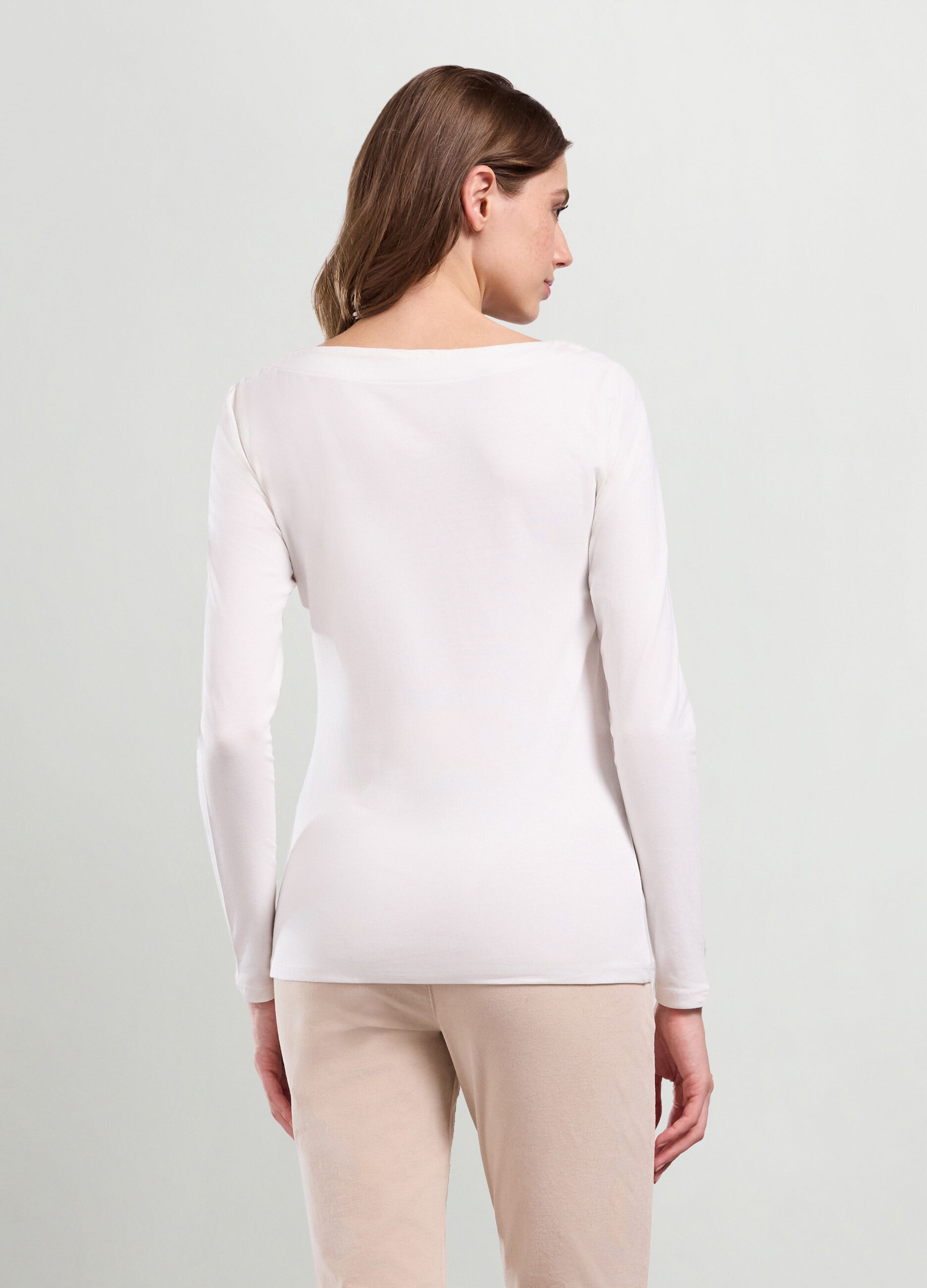 T-shirt in jersey di cotone stretch donna_1