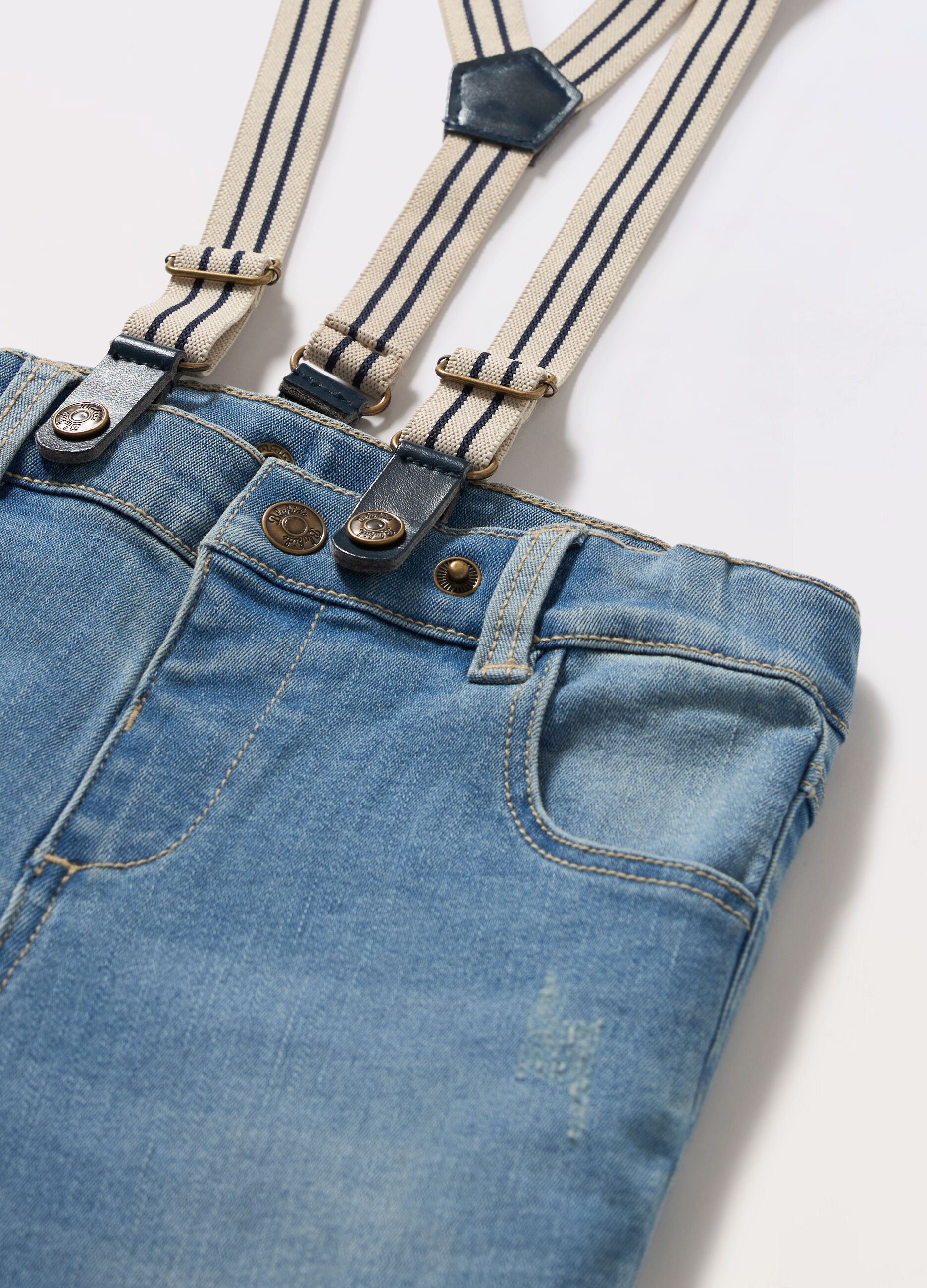 Pantaloni in denim misto cotone neonato_1