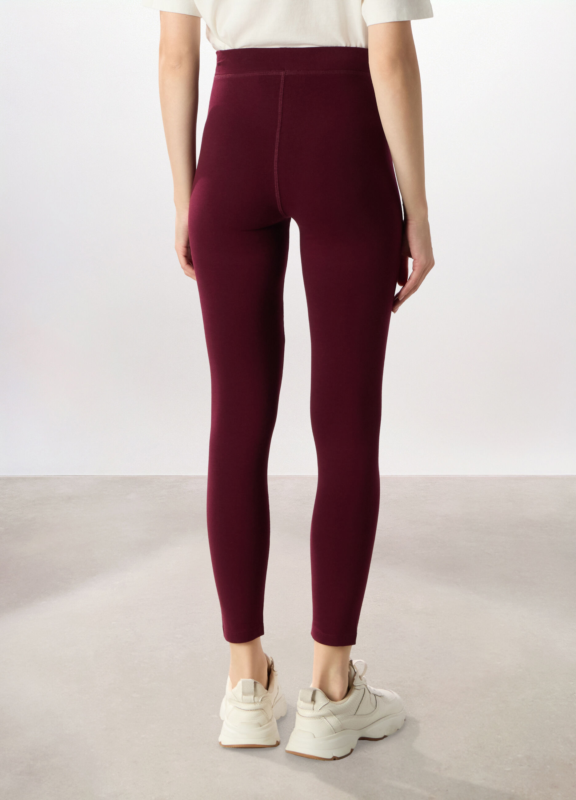 Leggings in jersey di cotone stretch donna Holistic fitness_1