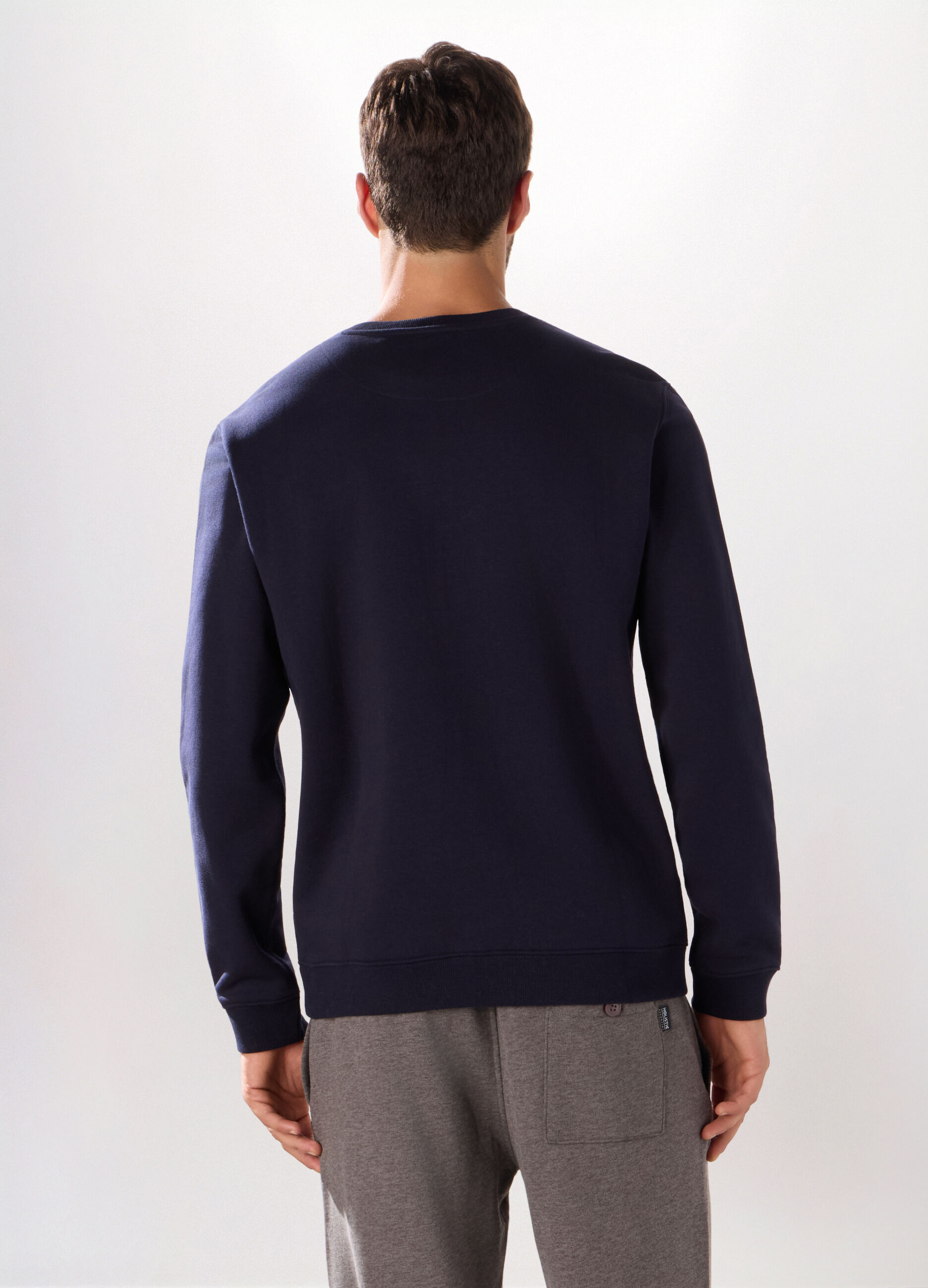 Felpa girocollo in misto cotone uomo_1