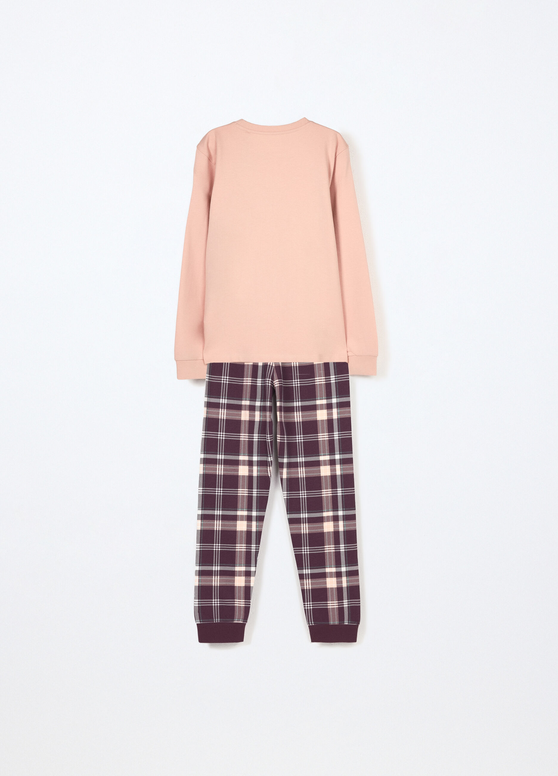 Set pigiama lungo in puro cotone fleece ragazza_1