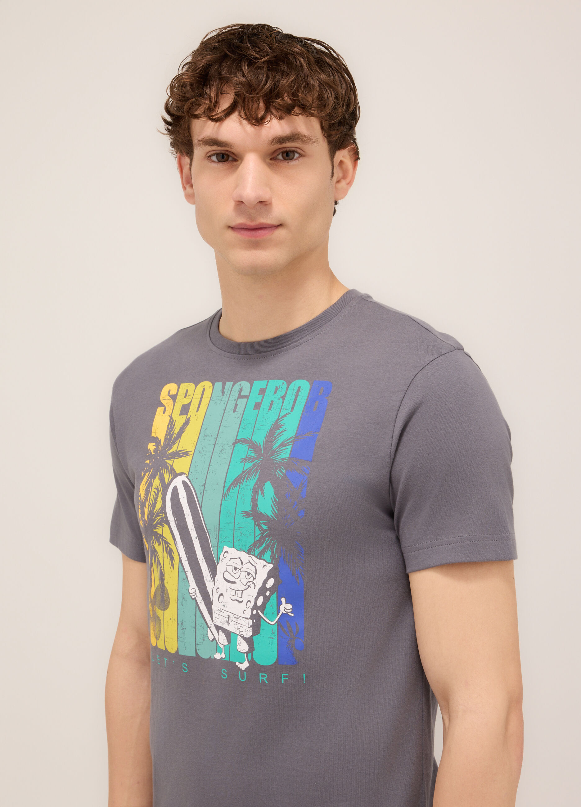 T-shirt girocollo stampa Spongebob_2