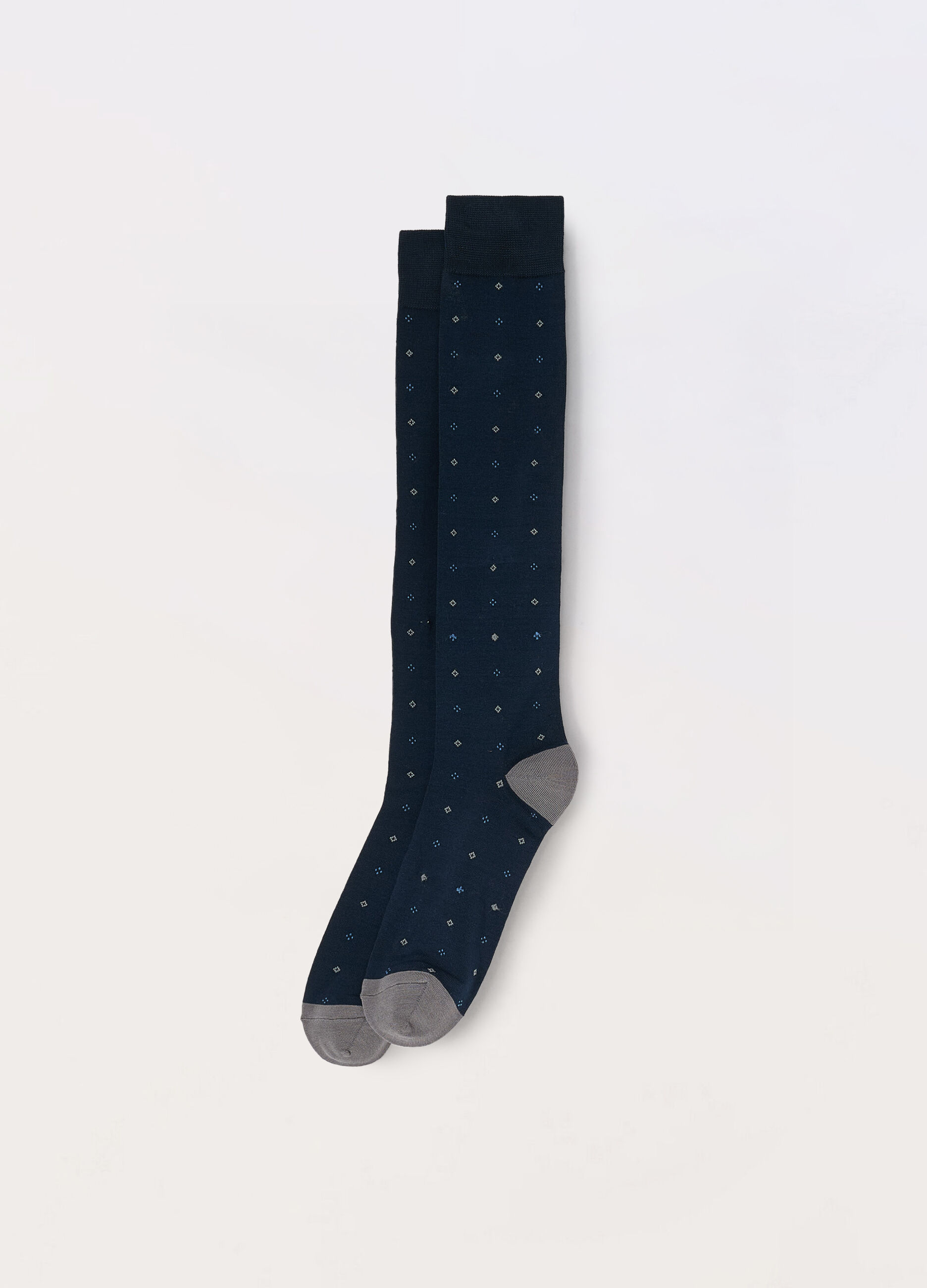 Calze lunghe in cotone stretch a fantasia uomo