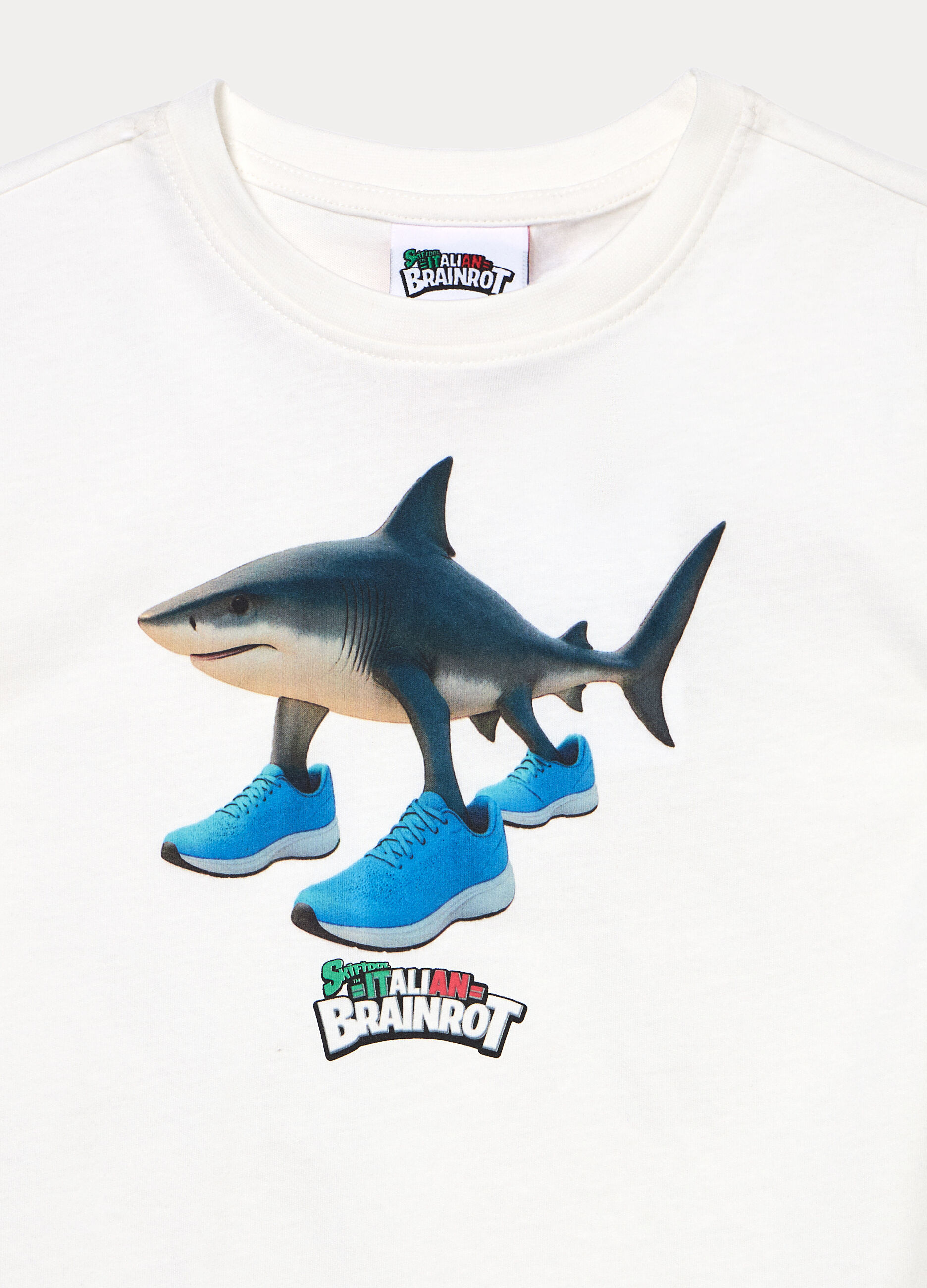 T-shirt girocollo Skifidol Italian Brainrot in jersey di puro cotone bambino_2