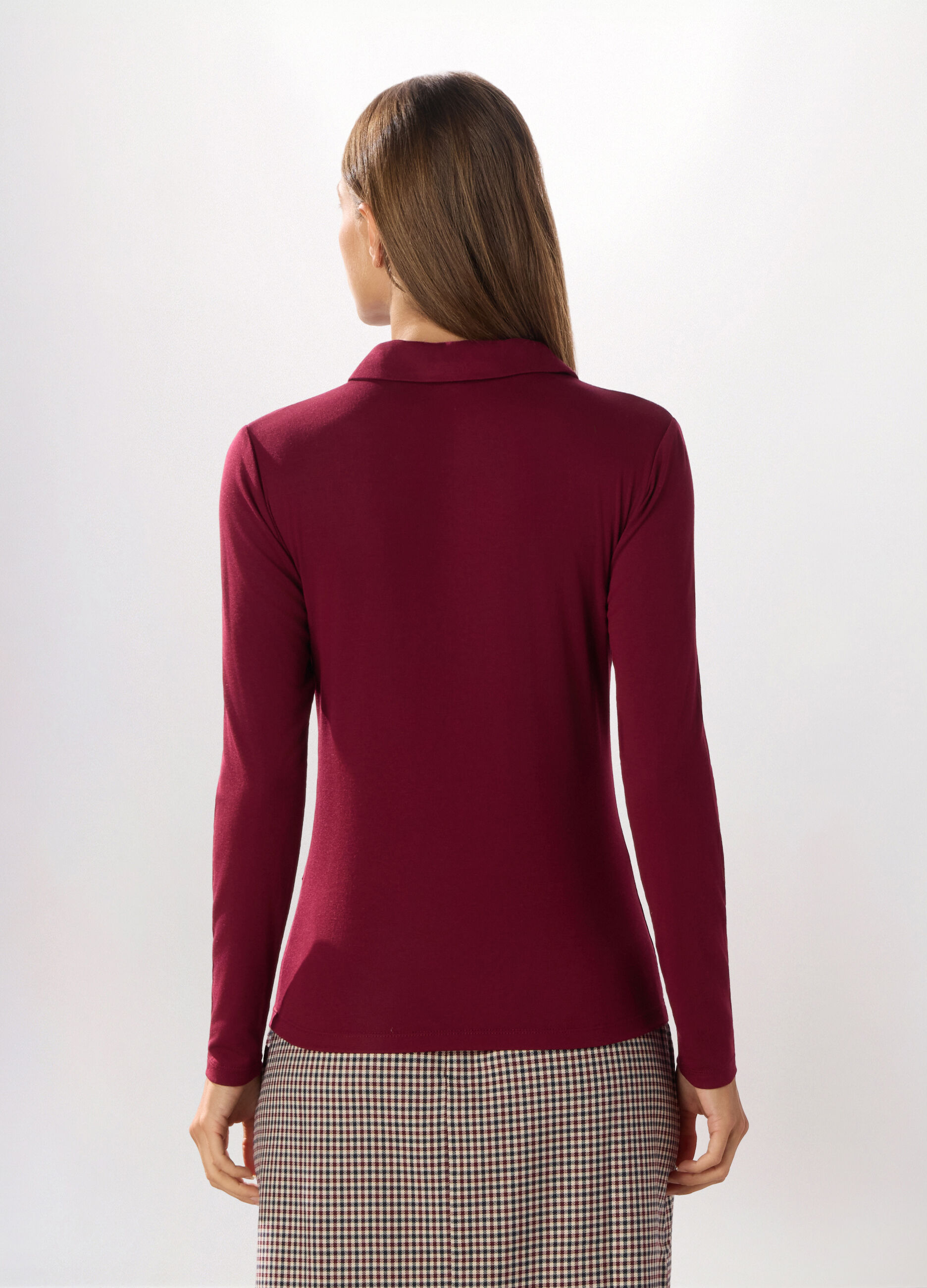 Polo in costina misto lana donna_1