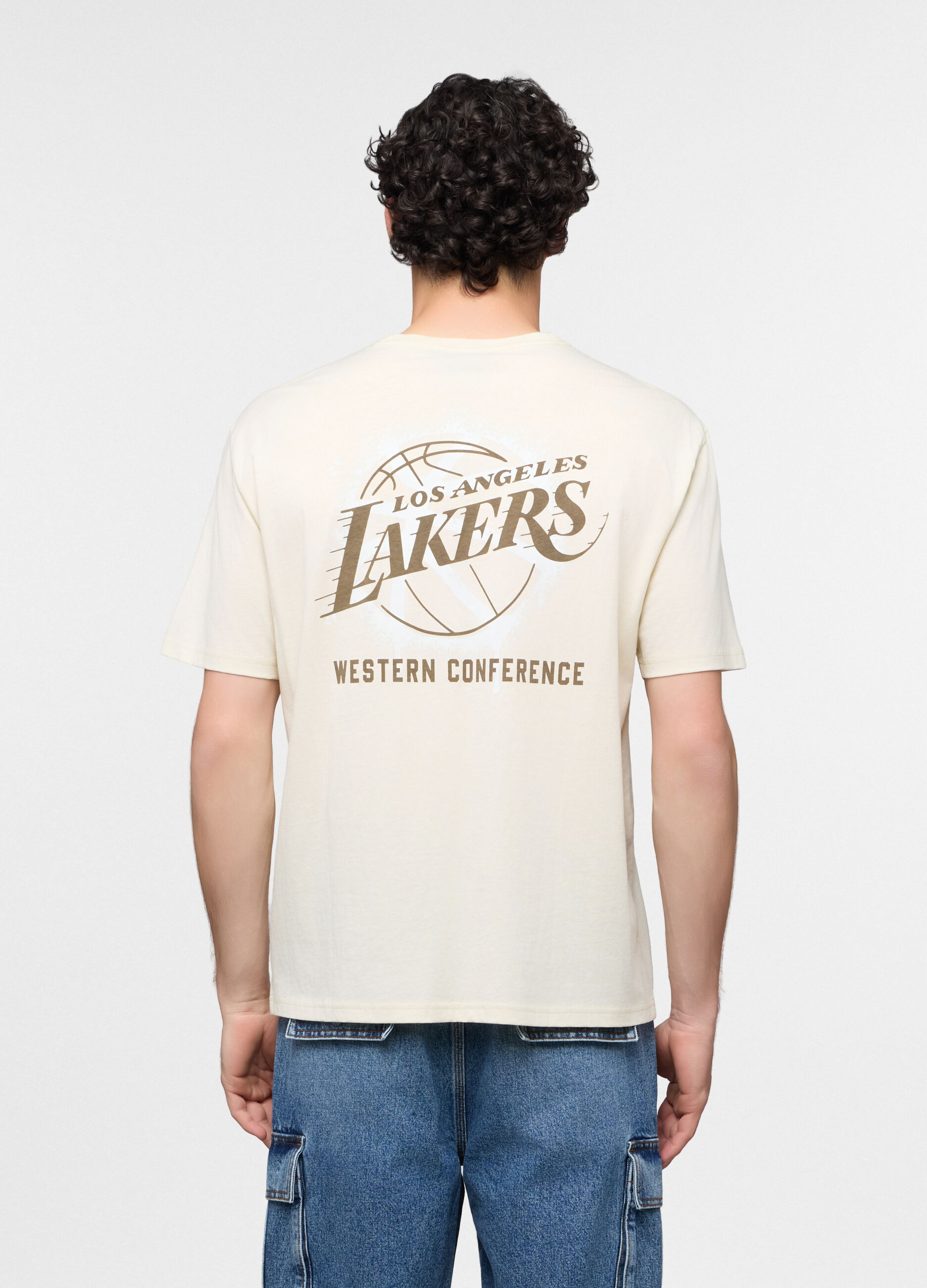 T-shirt girocollo Los Angeles Lakers di cotone uomo_1